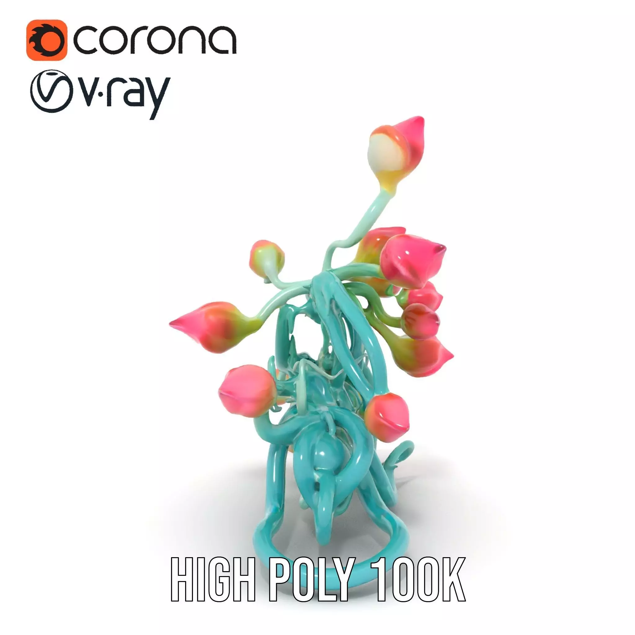 Vibrant Budded Vine model pack Low-poly 3D model_23