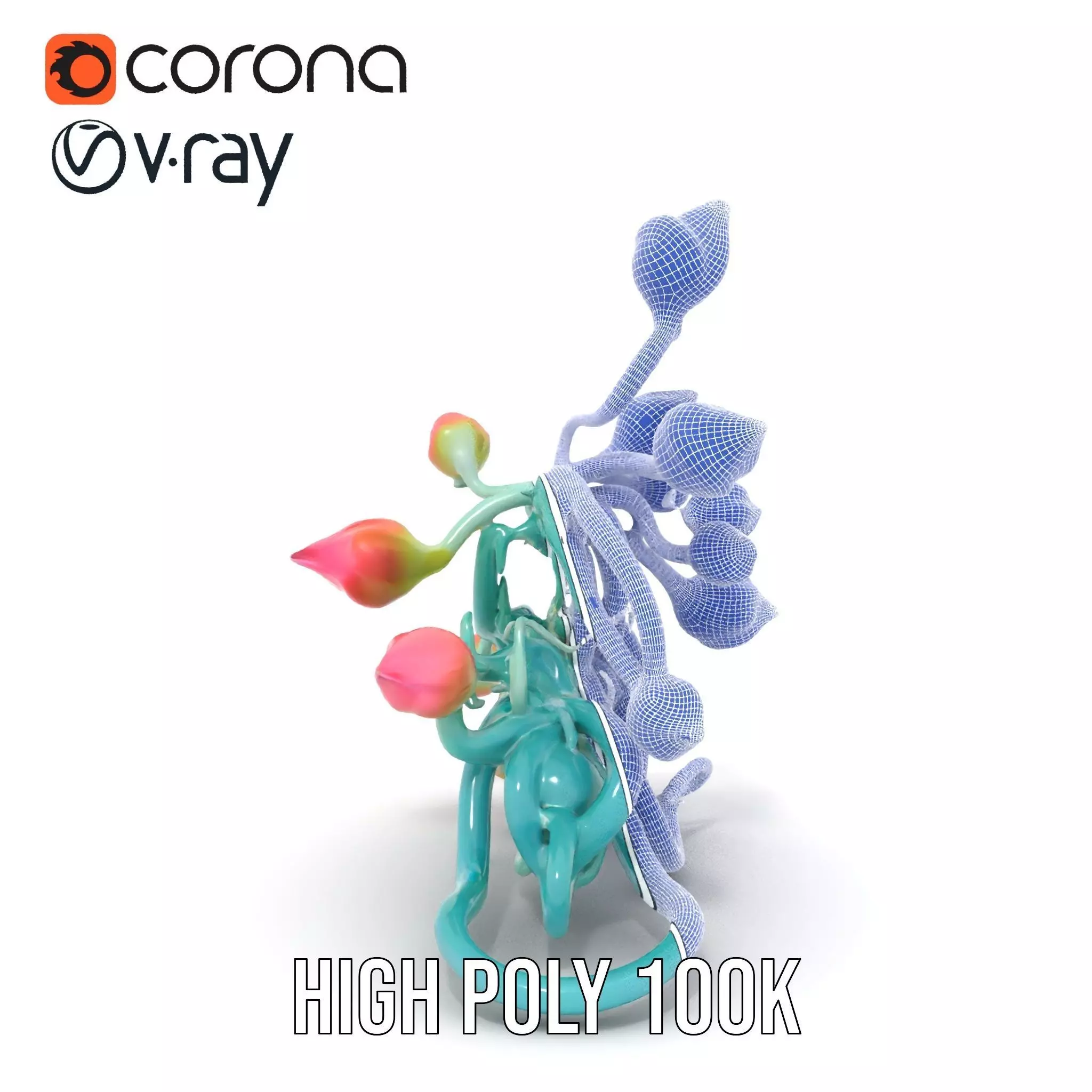 Vibrant Budded Vine model pack Low-poly 3D model_34