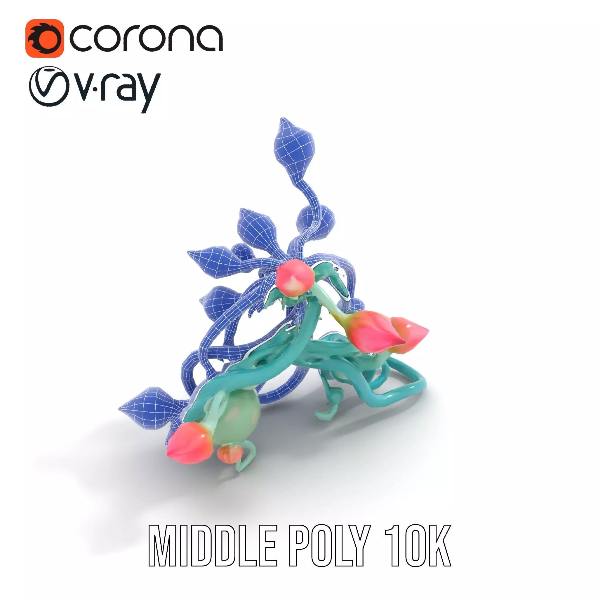 Vibrant Budded Vine model pack Low-poly 3D model_16