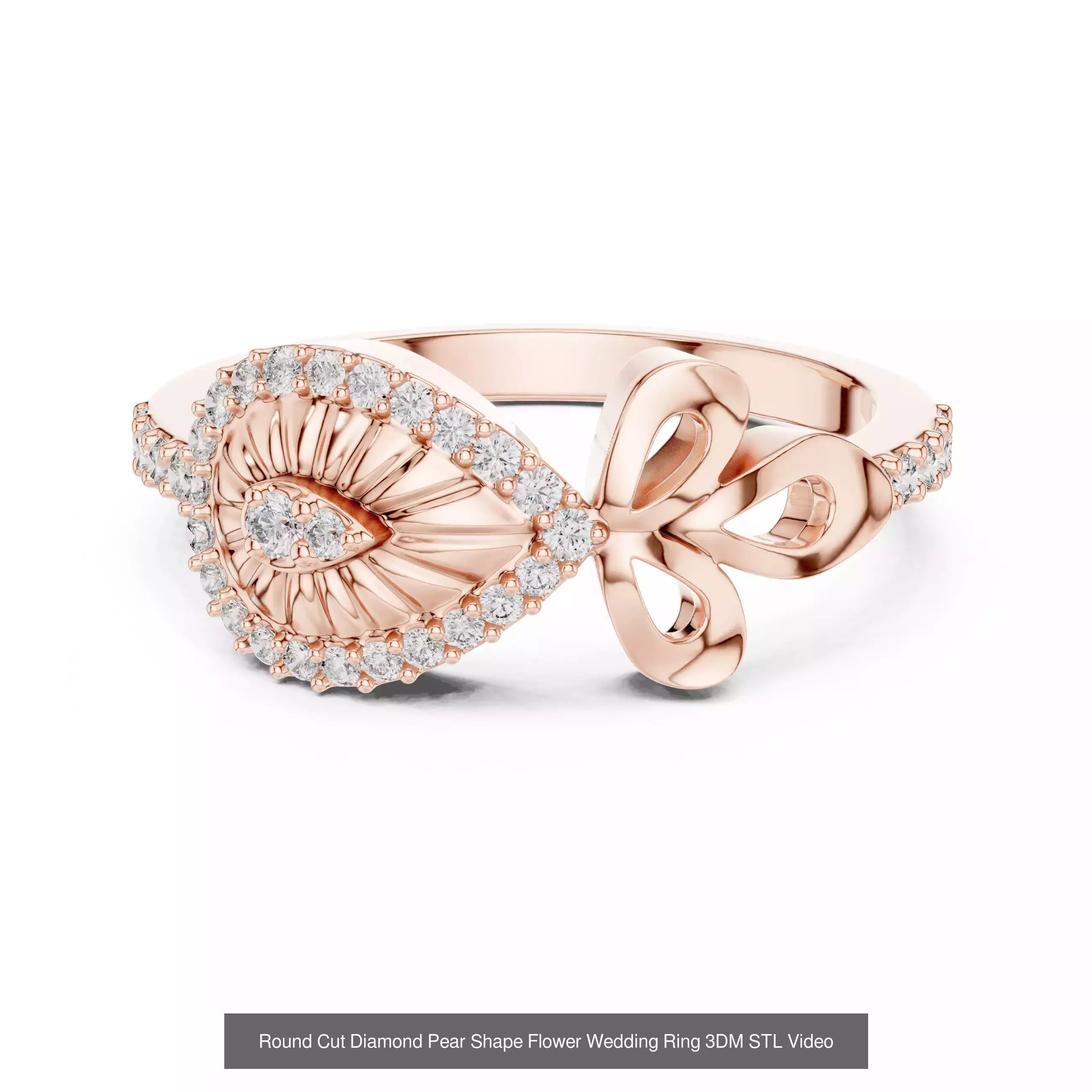 39 Cluster Flower Ring 3DM STL FBX OBJ 3 Color Render Video 3D Model Collection_43