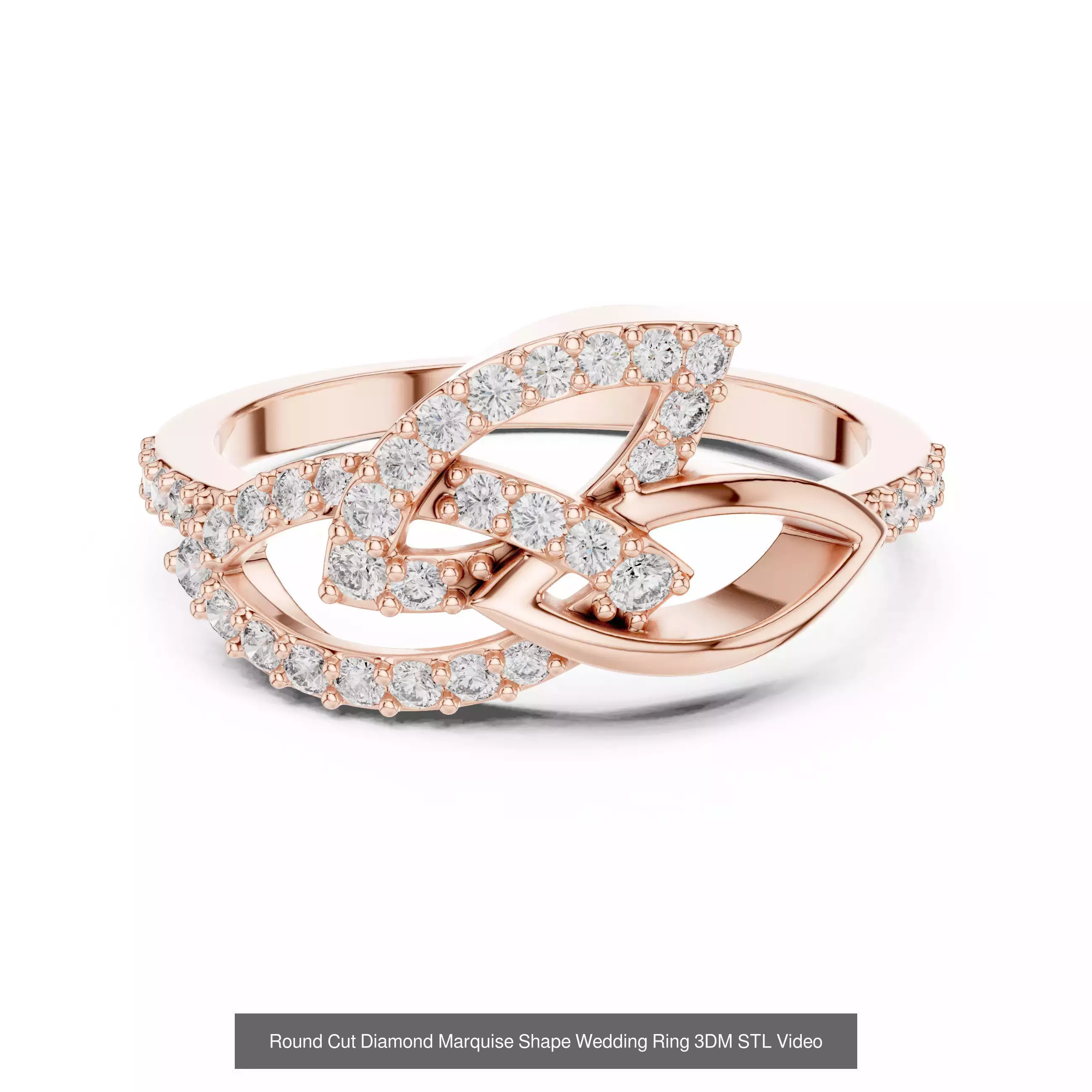 39 Cluster Flower Ring 3DM STL FBX OBJ 3 Color Render Video 3D Model Collection_17