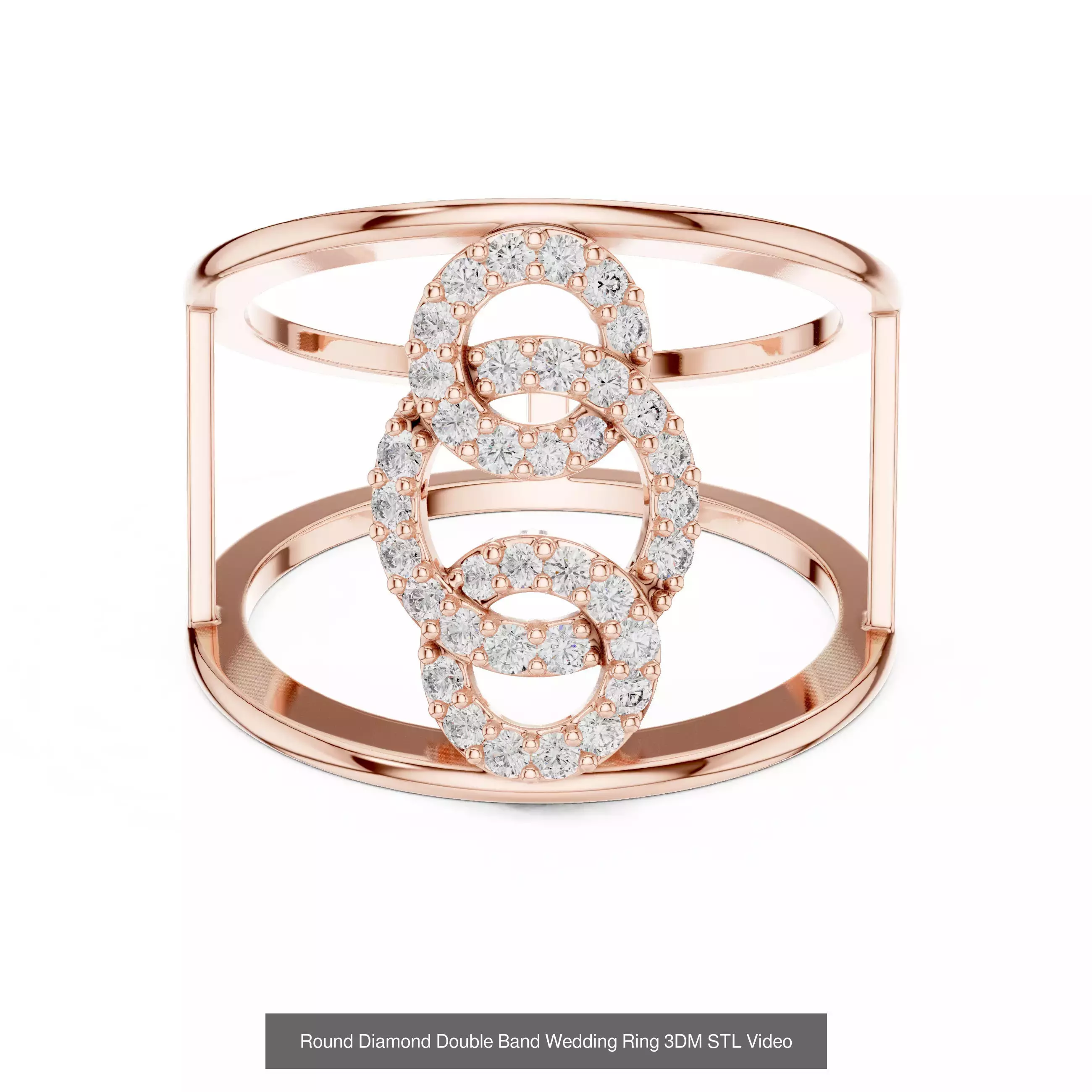 39 Cluster Flower Ring 3DM STL FBX OBJ 3 Color Render Video 3D Model Collection_38