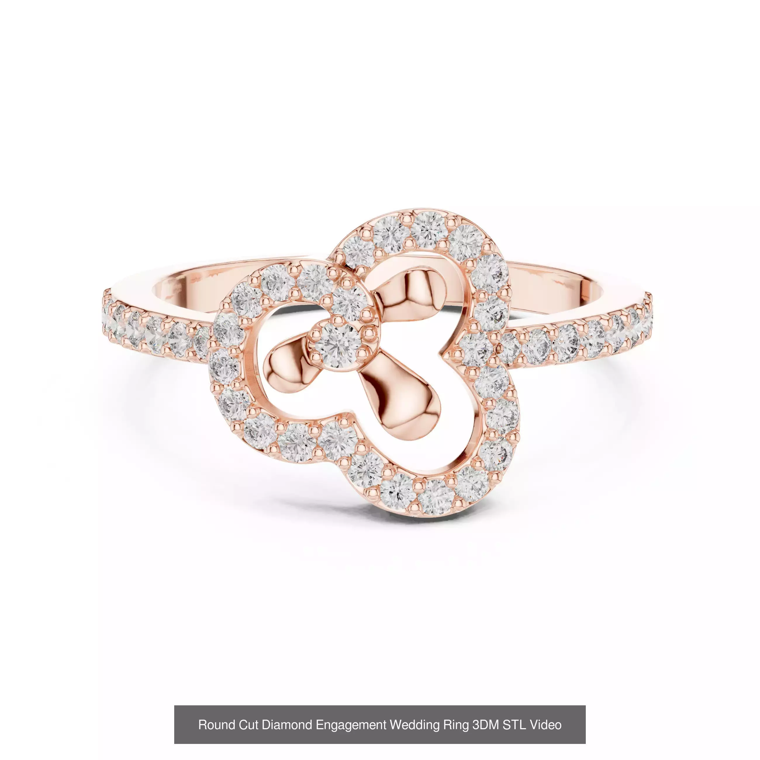 39 Cluster Flower Ring 3DM STL FBX OBJ 3 Color Render Video 3D Model Collection_22