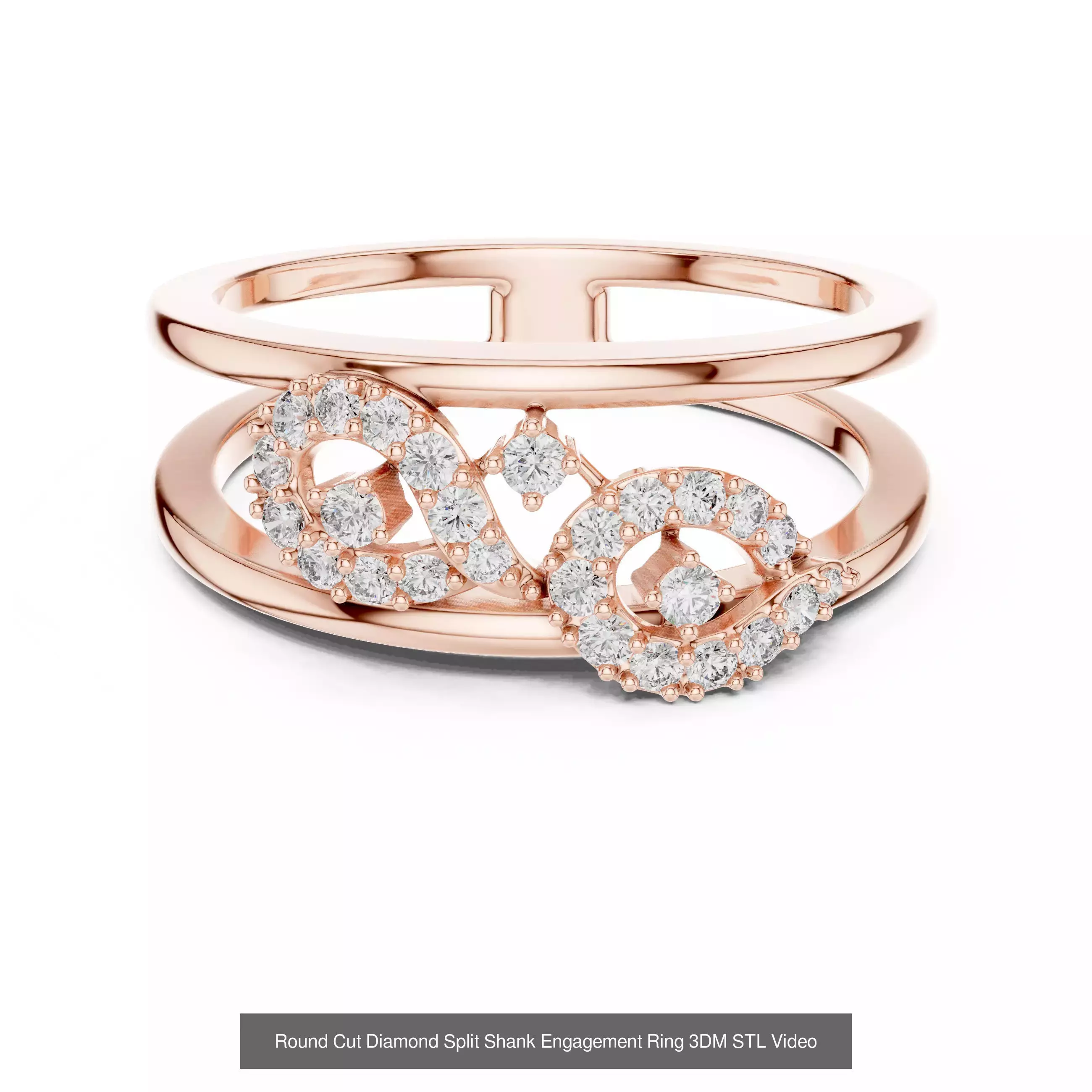 39 Cluster Flower Ring 3DM STL FBX OBJ 3 Color Render Video 3D Model Collection_25
