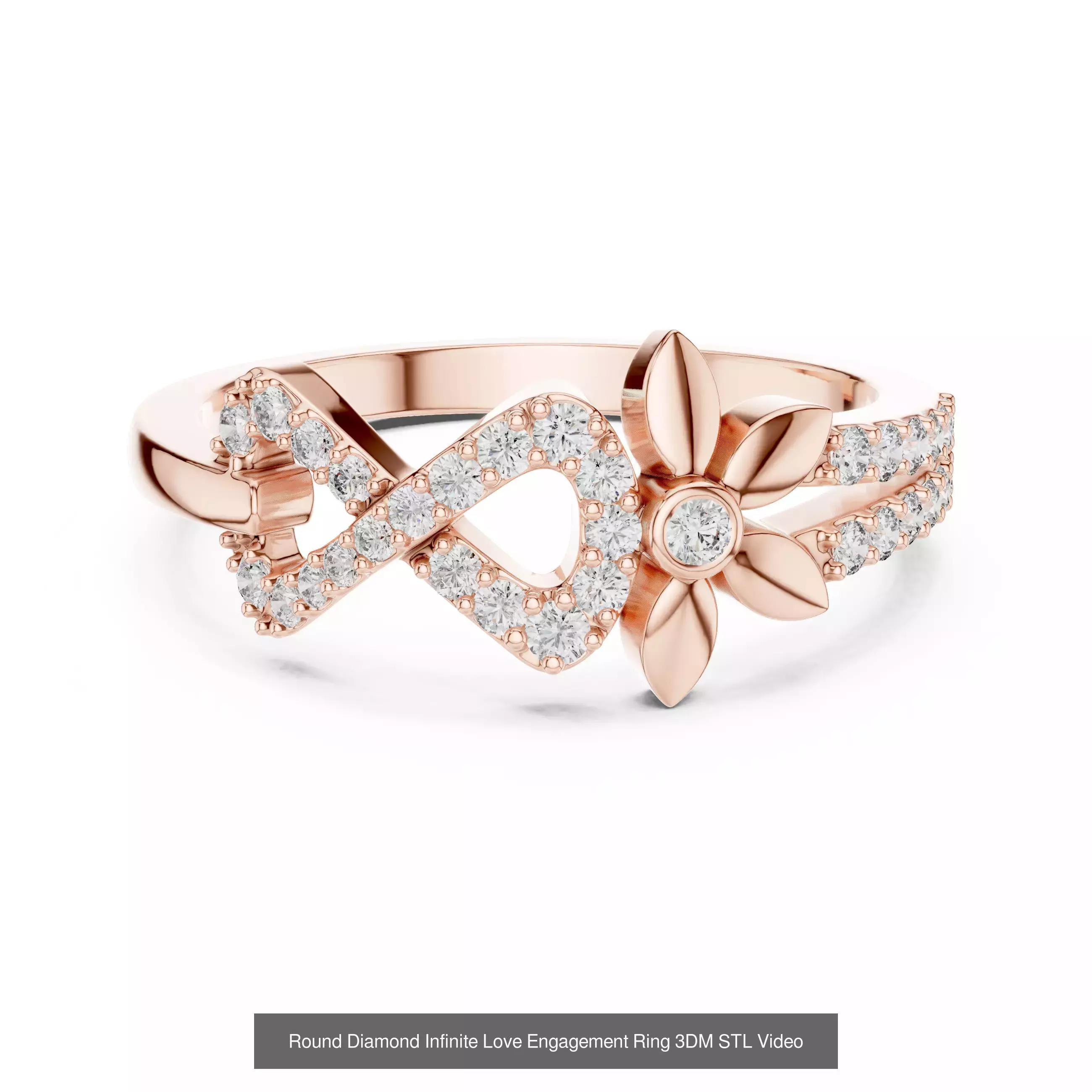39 Cluster Flower Ring 3DM STL FBX OBJ 3 Color Render Video 3D Model Collection_31