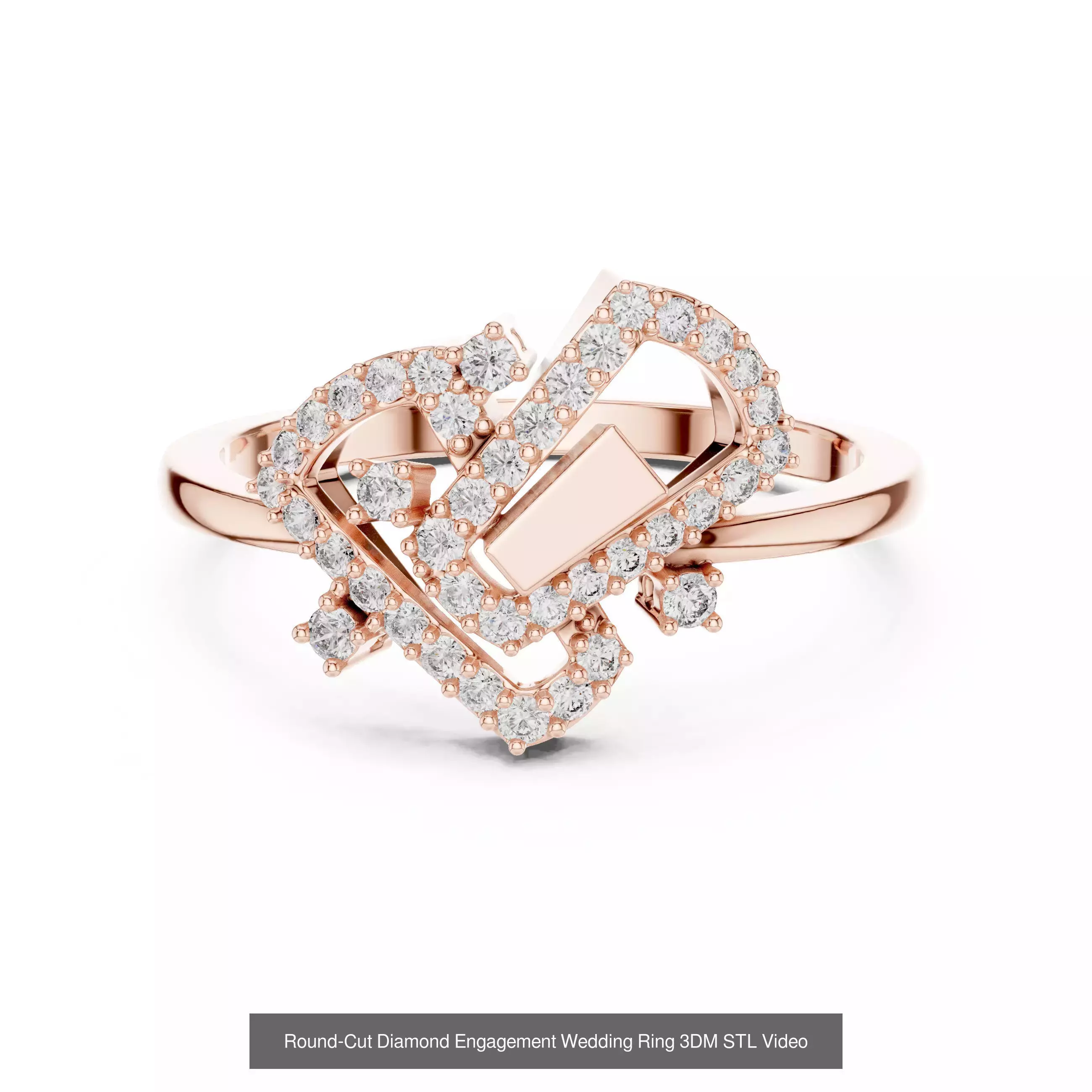 39 Cluster Flower Ring 3DM STL FBX OBJ 3 Color Render Video 3D Model Collection_16