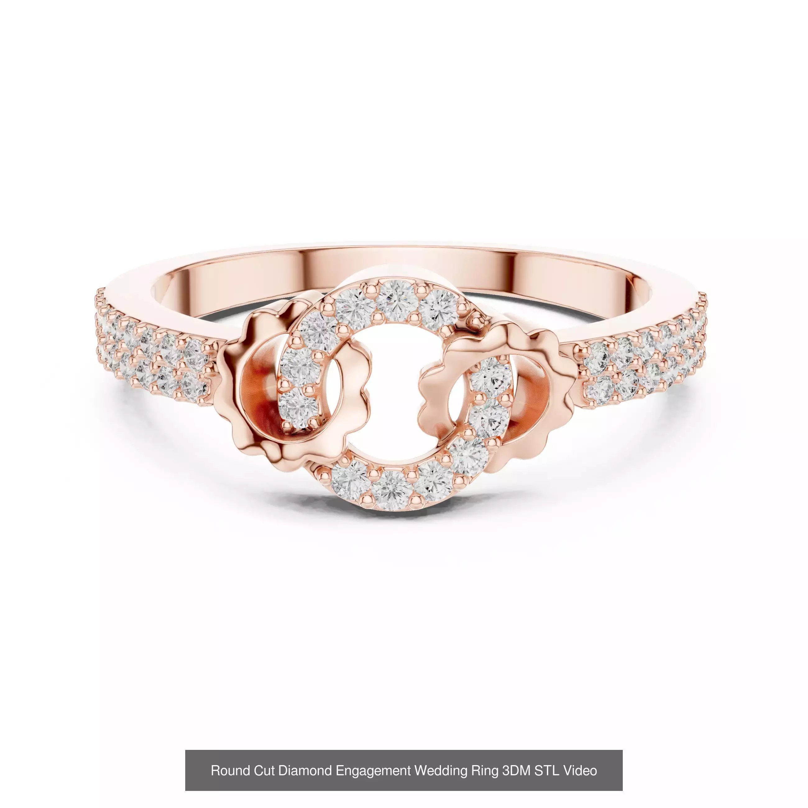 39 Cluster Flower Ring 3DM STL FBX OBJ 3 Color Render Video 3D Model Collection_42