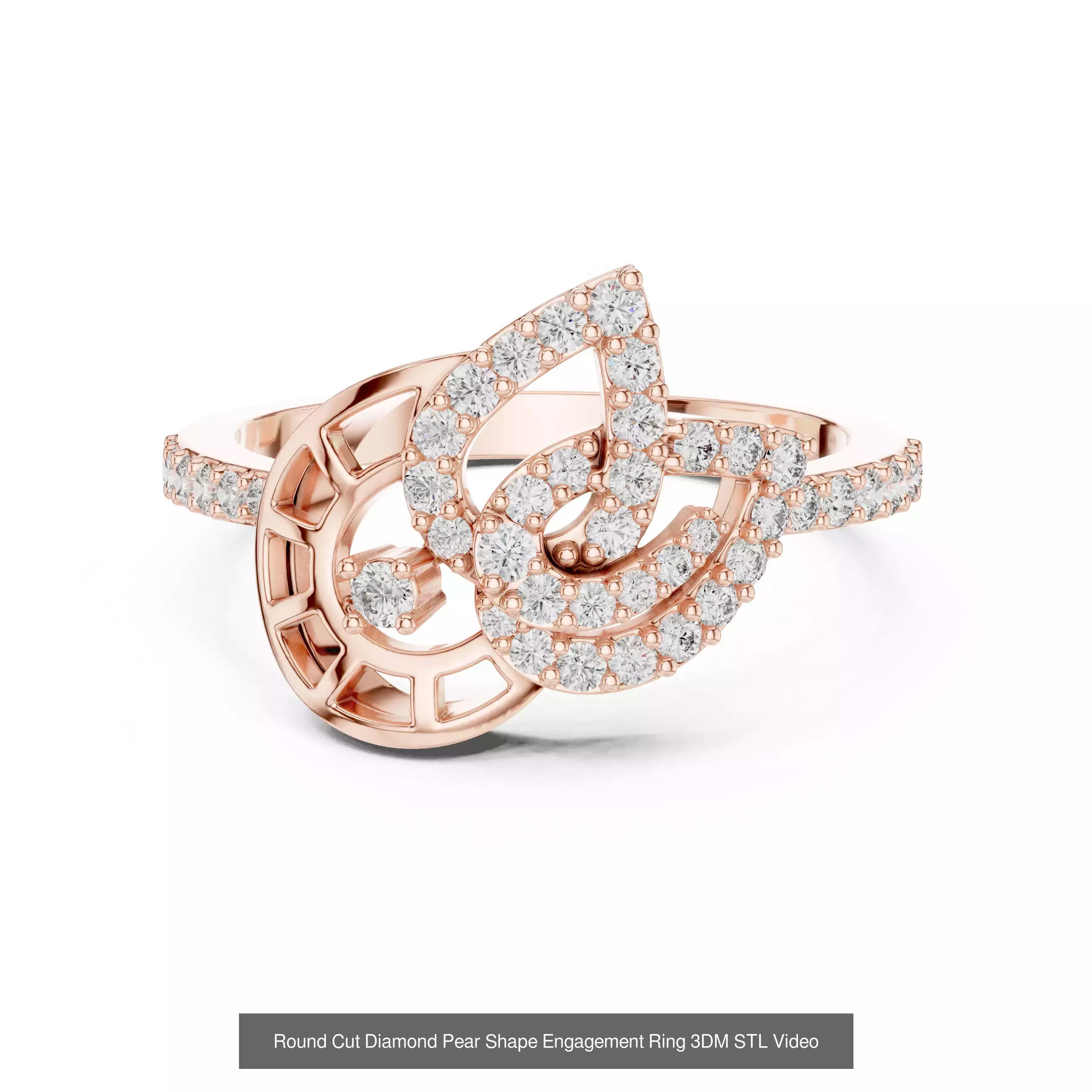 39 Cluster Flower Ring 3DM STL FBX OBJ 3 Color Render Video 3D Model Collection_27