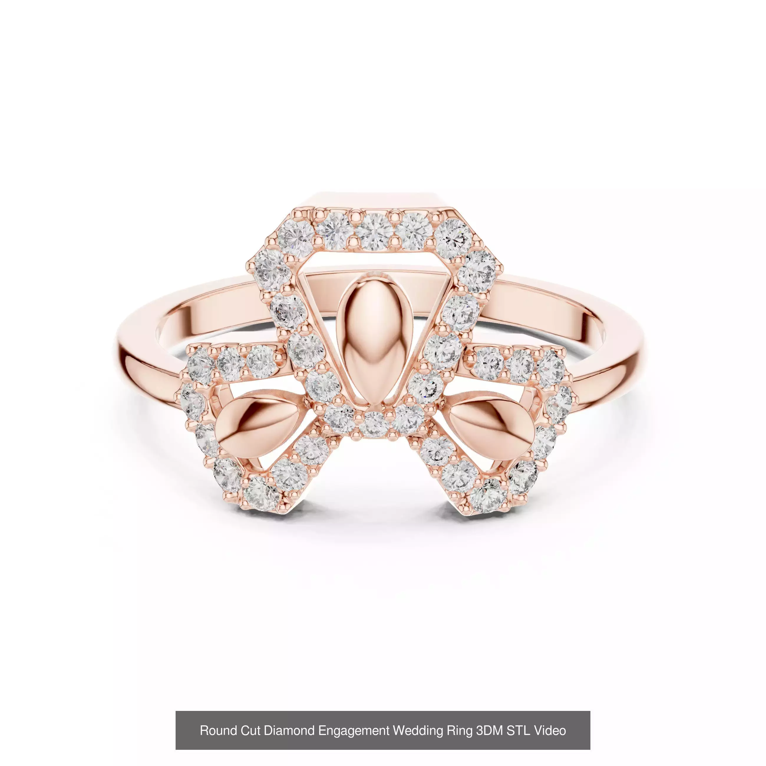 39 Cluster Flower Ring 3DM STL FBX OBJ 3 Color Render Video 3D Model Collection_34