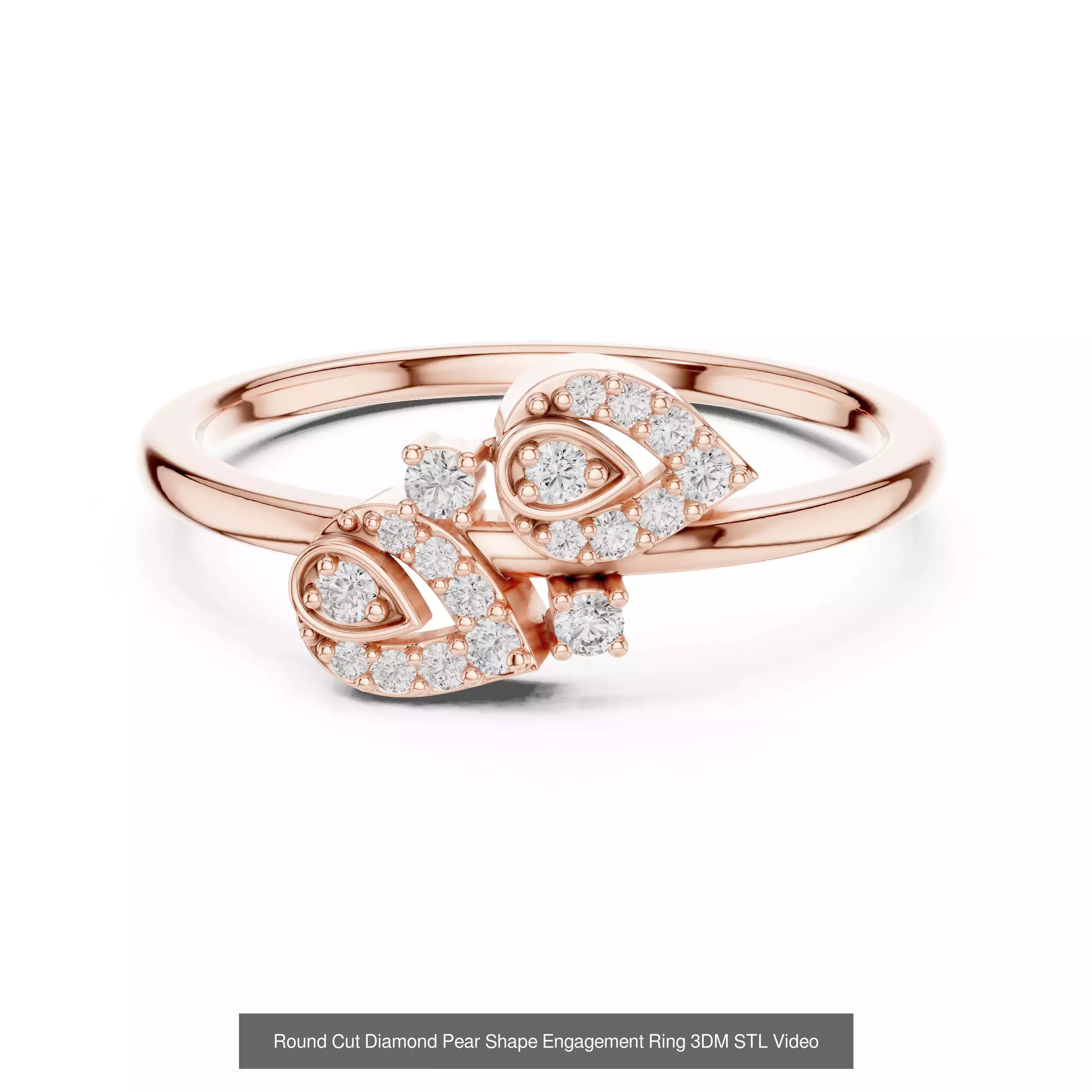 39 Cluster Flower Ring 3DM STL FBX OBJ 3 Color Render Video 3D Model Collection_13