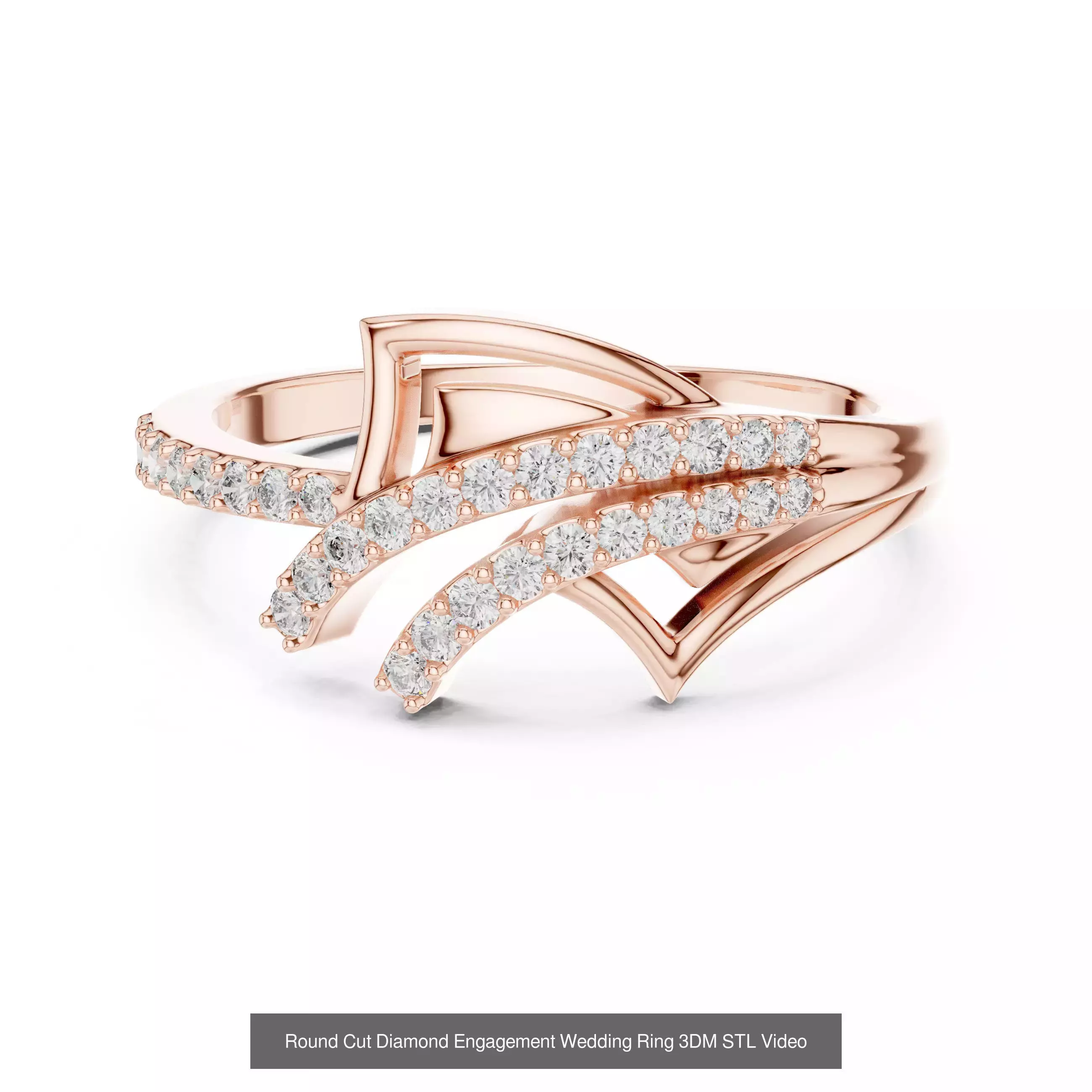 39 Cluster Flower Ring 3DM STL FBX OBJ 3 Color Render Video 3D Model Collection_30