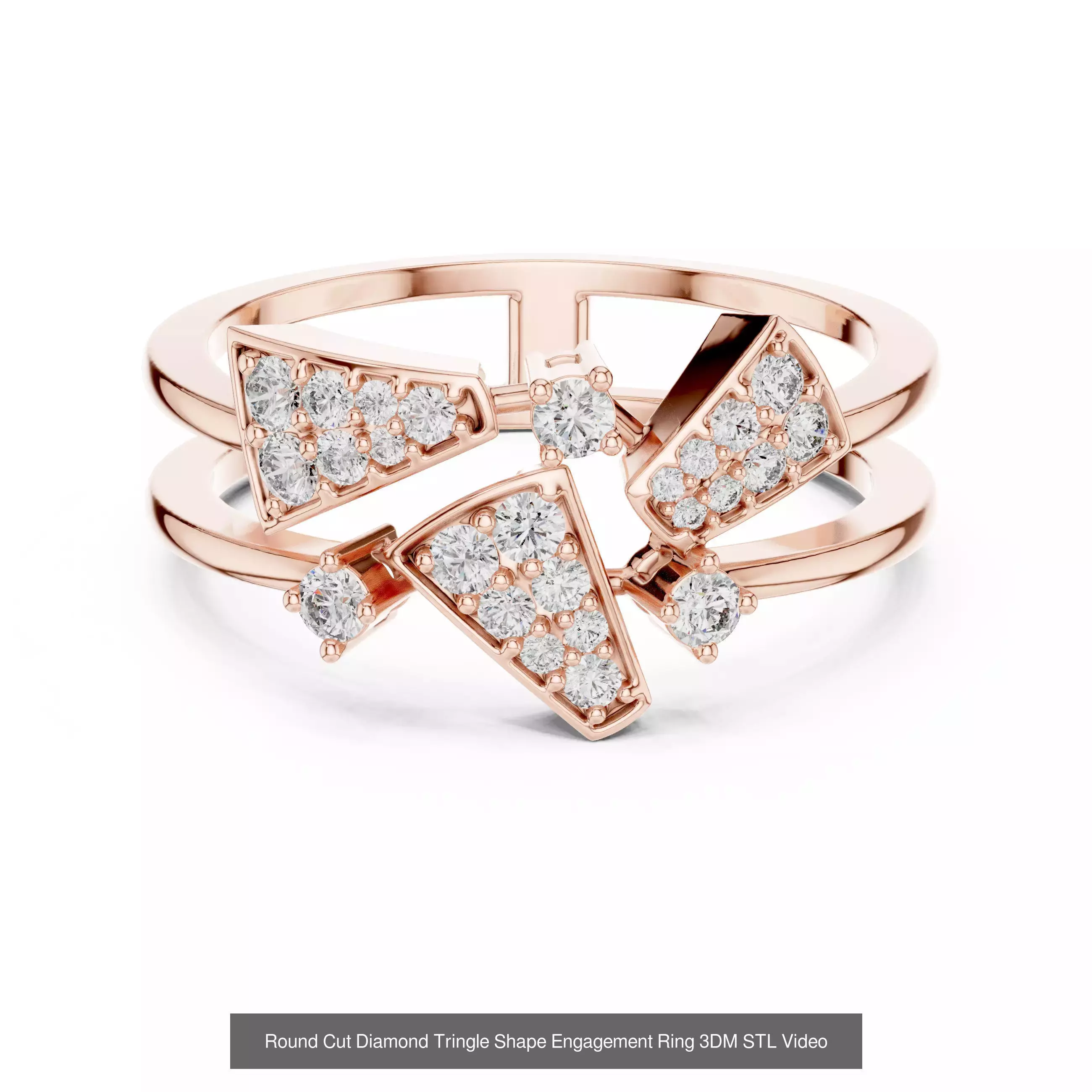 39 Cluster Flower Ring 3DM STL FBX OBJ 3 Color Render Video 3D Model Collection_26