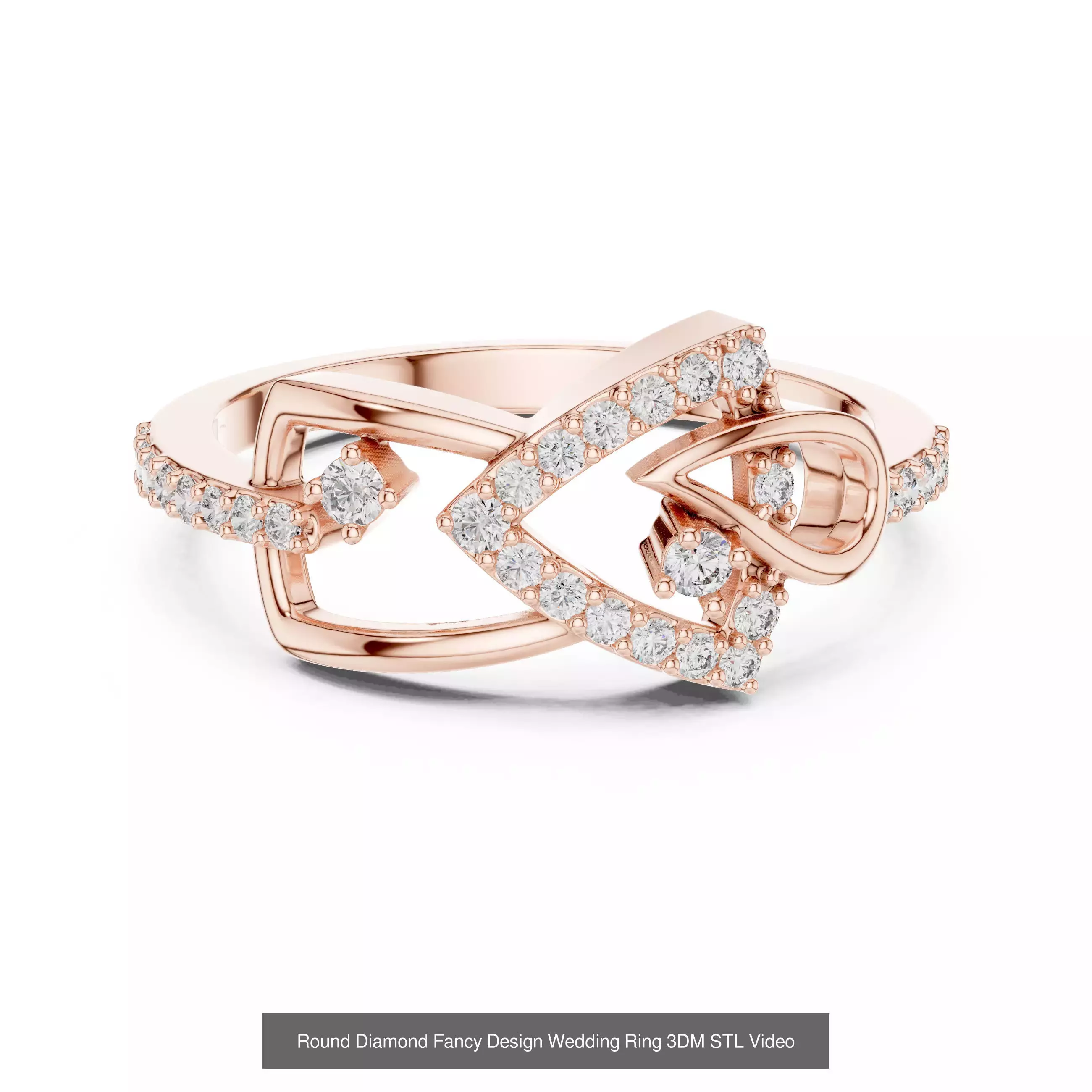 39 Cluster Flower Ring 3DM STL FBX OBJ 3 Color Render Video 3D Model Collection_9