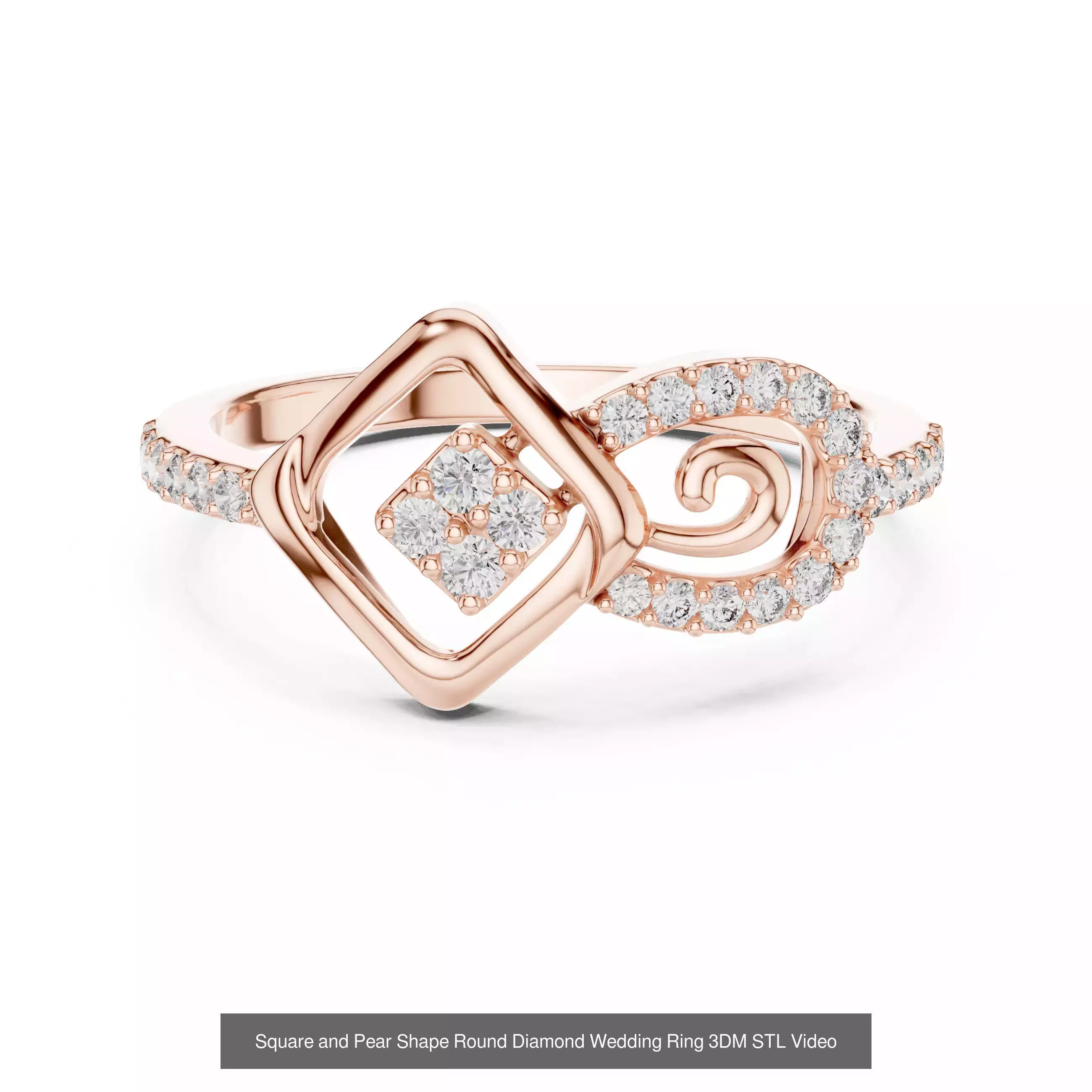 39 Cluster Flower Ring 3DM STL FBX OBJ 3 Color Render Video 3D Model Collection_14