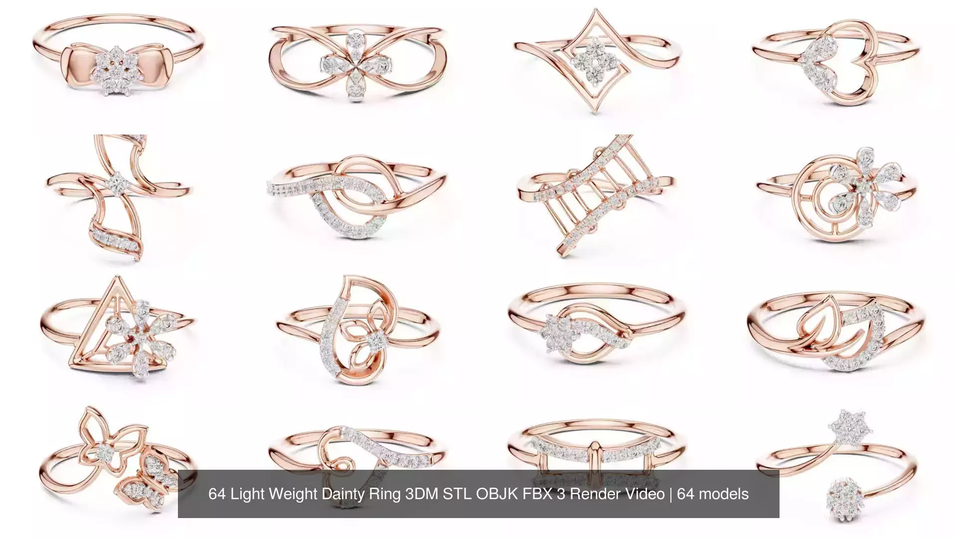 64 Light Weight Dainty Ring 3DM STL OBJK FBX 3 Render Video 3D Model Collection_4