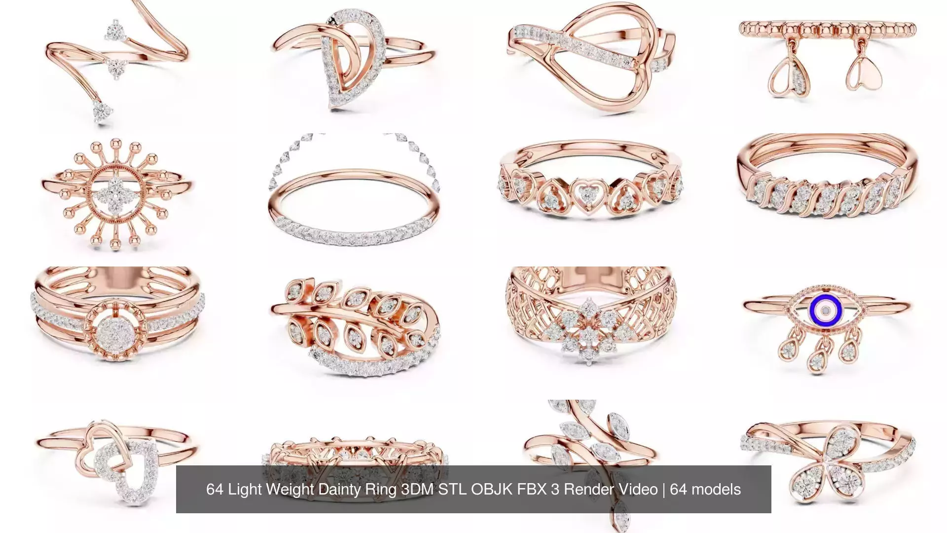 64 Light Weight Dainty Ring 3DM STL OBJK FBX 3 Render Video 3D Model Collection_6