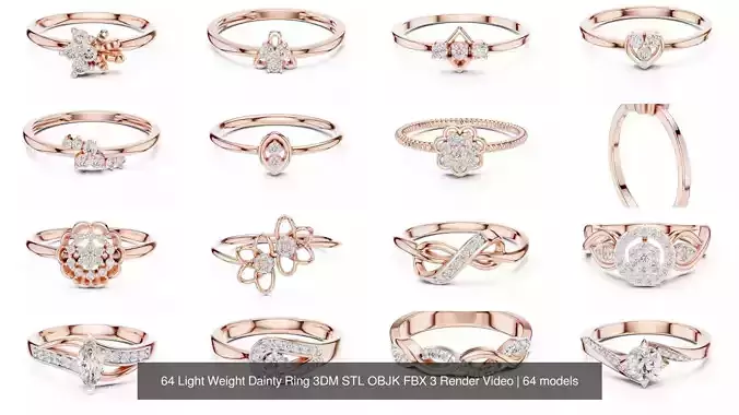 64 Light Weight Dainty Ring 3DM STL OBJK FBX 3 Render Video