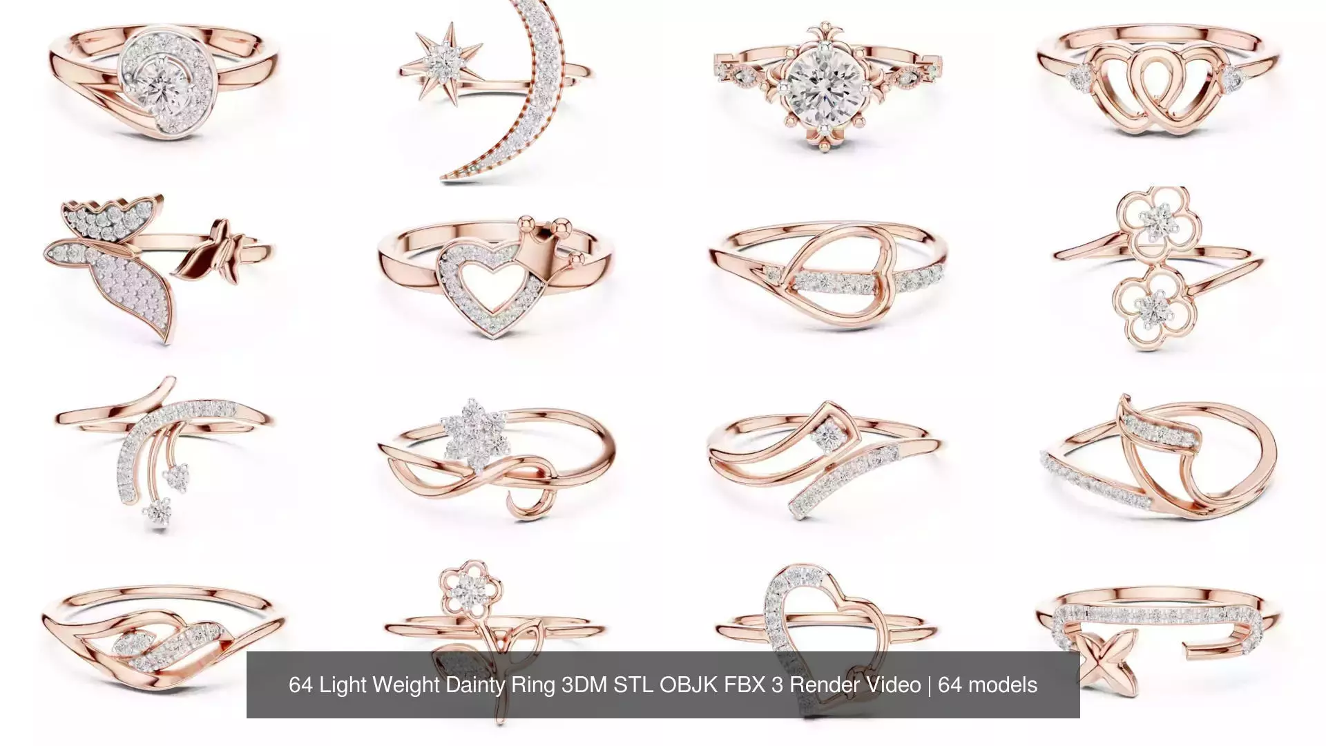 64 Light Weight Dainty Ring 3DM STL OBJK FBX 3 Render Video 3D Model Collection_2