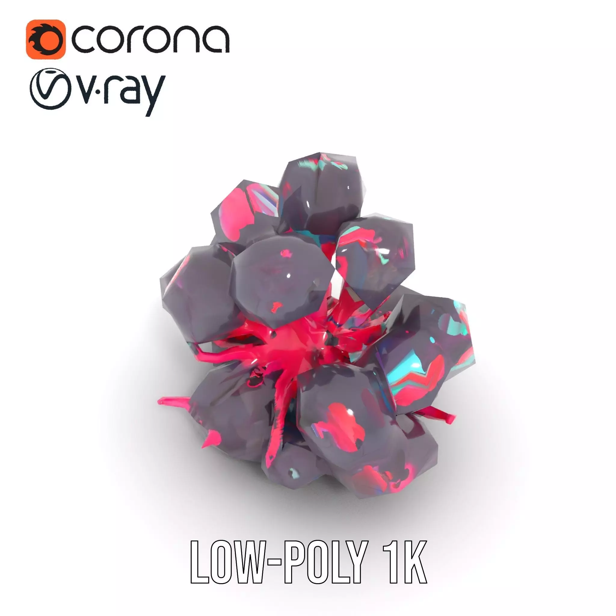 Vibrant Alien Flora model pack Low-poly 3D model_7