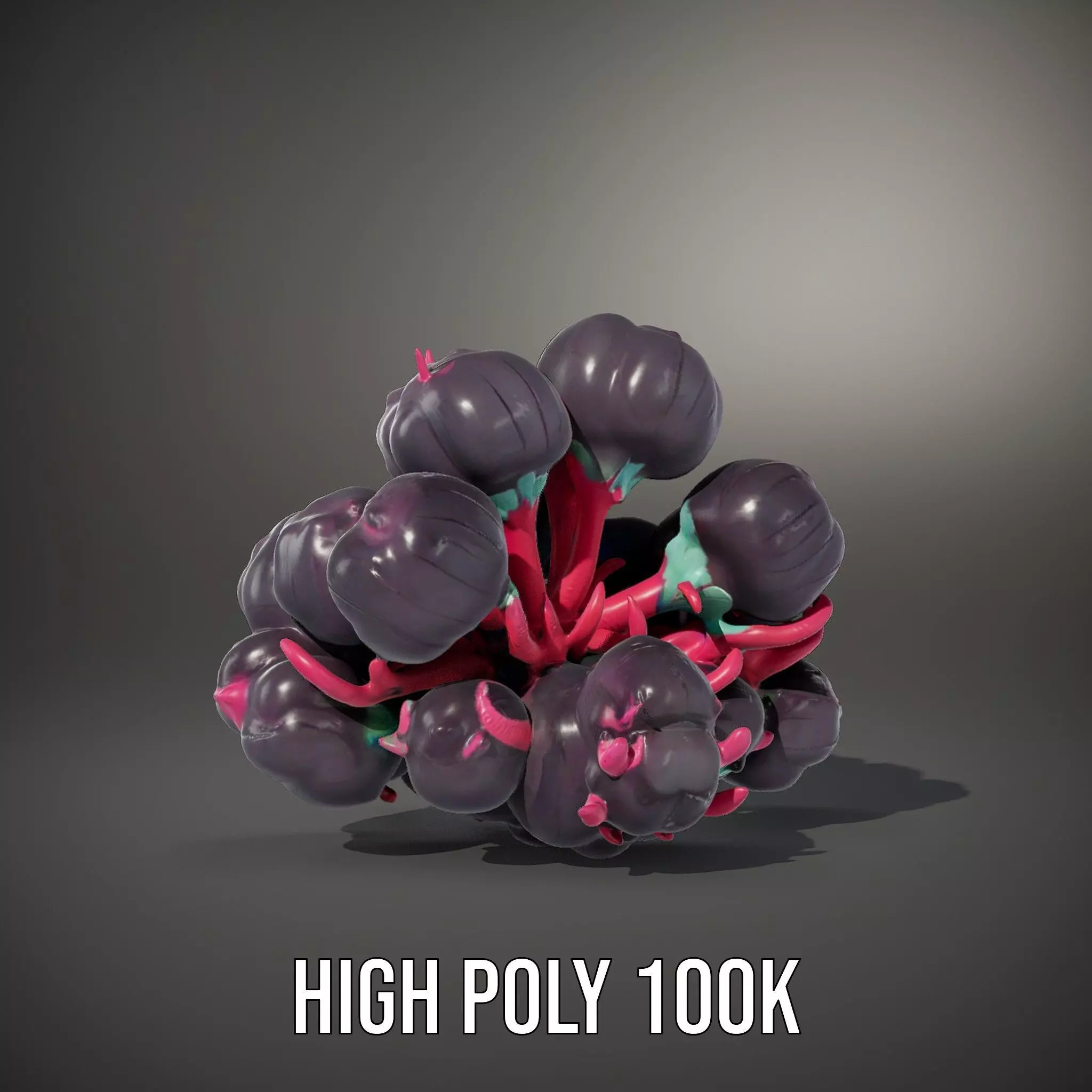 Vibrant Alien Flora model pack Low-poly 3D model_8