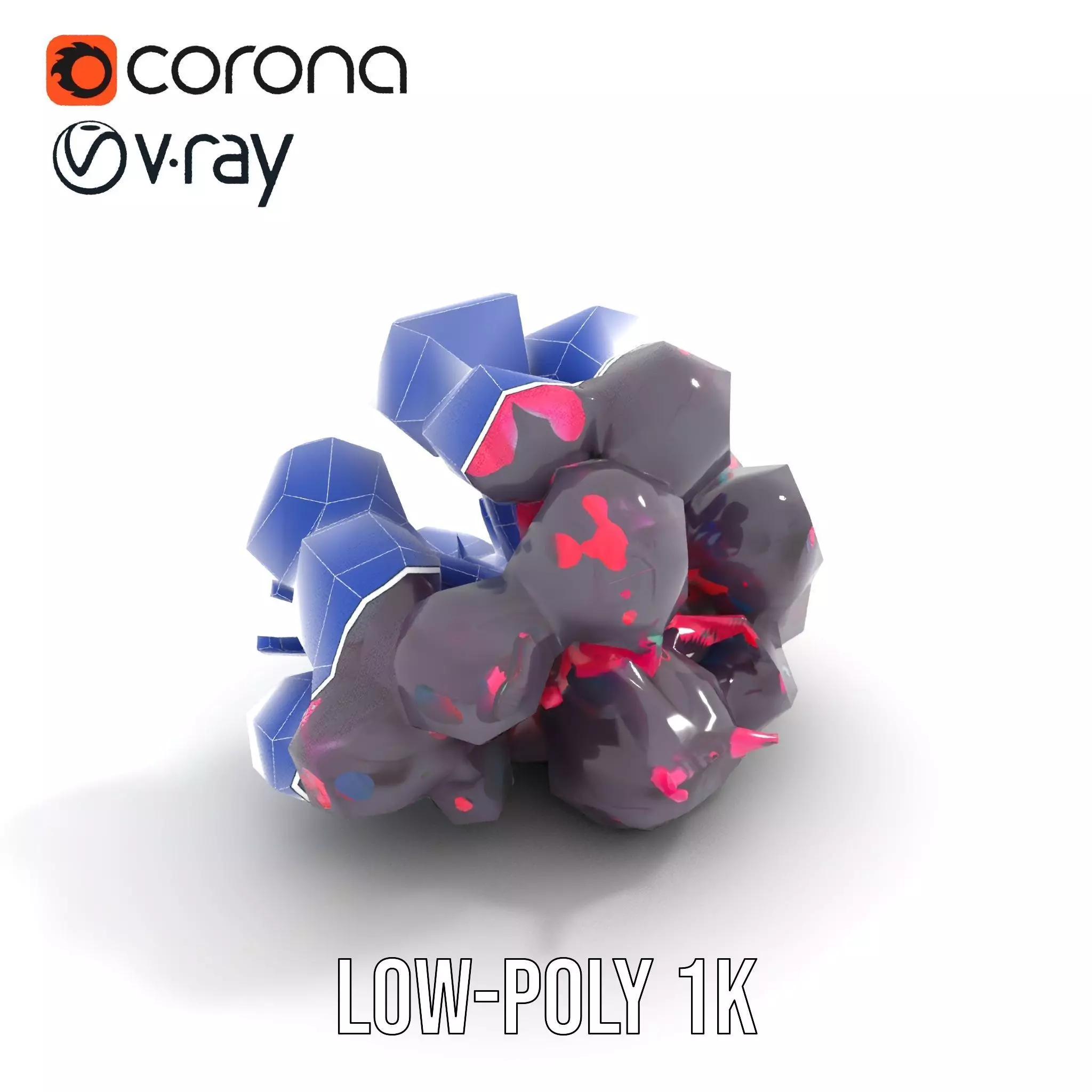 Vibrant Alien Flora model pack Low-poly 3D model_12