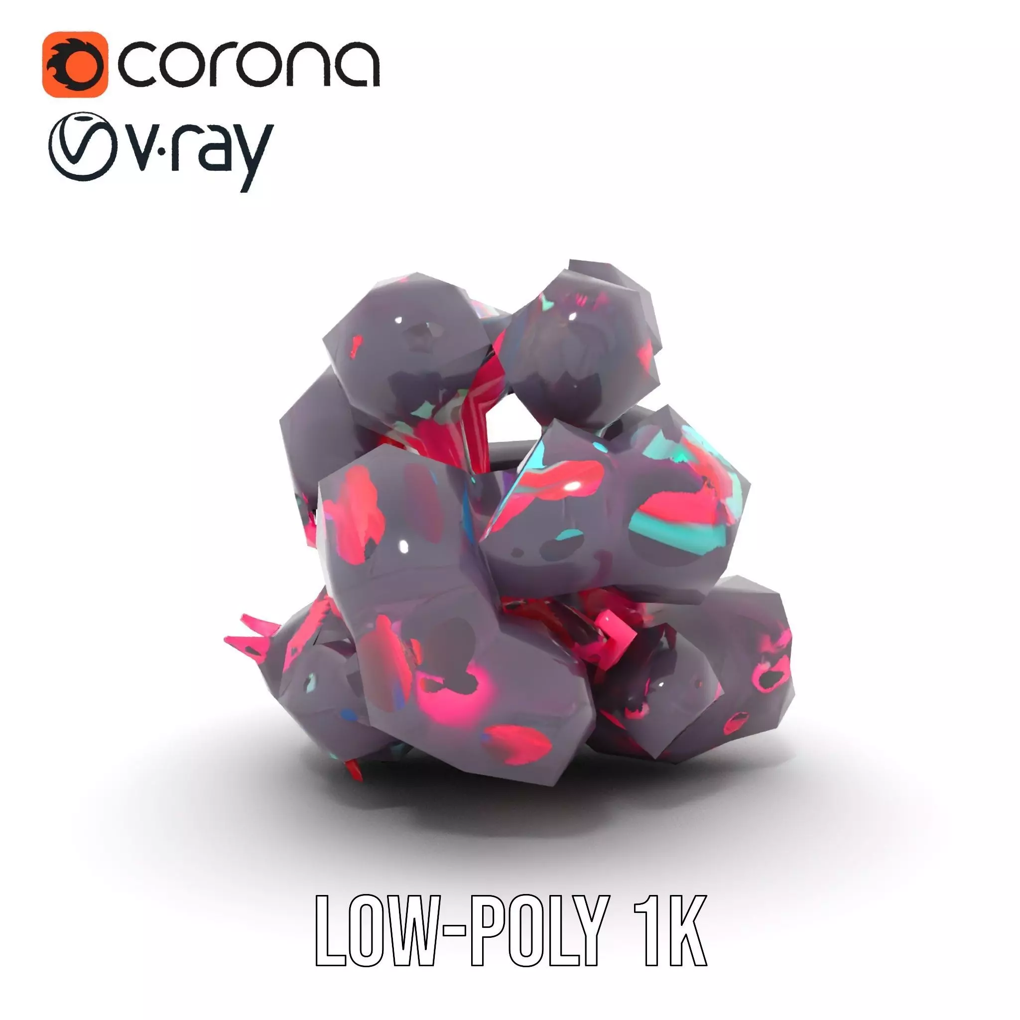 Vibrant Alien Flora model pack Low-poly 3D model_17