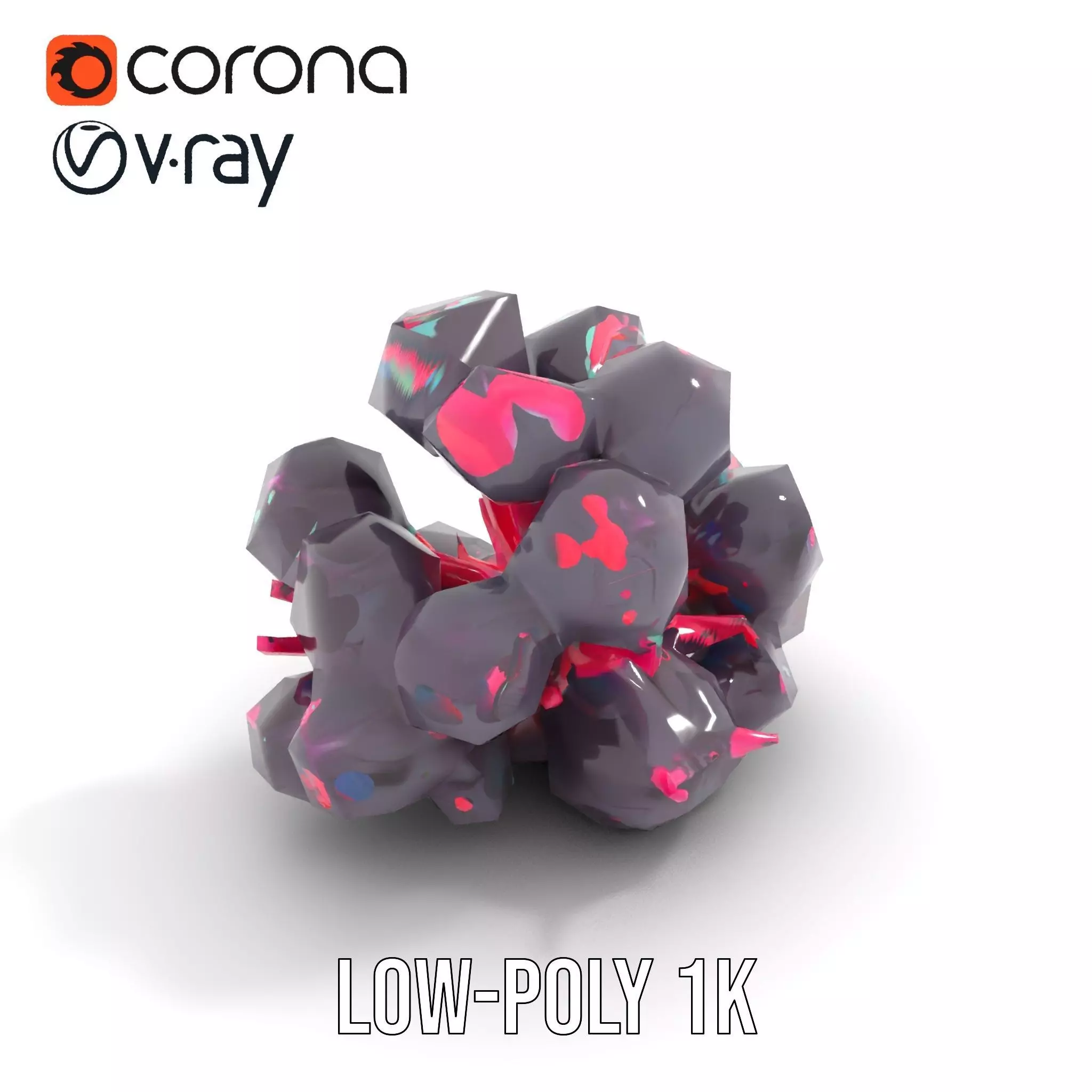 Vibrant Alien Flora model pack Low-poly 3D model_14