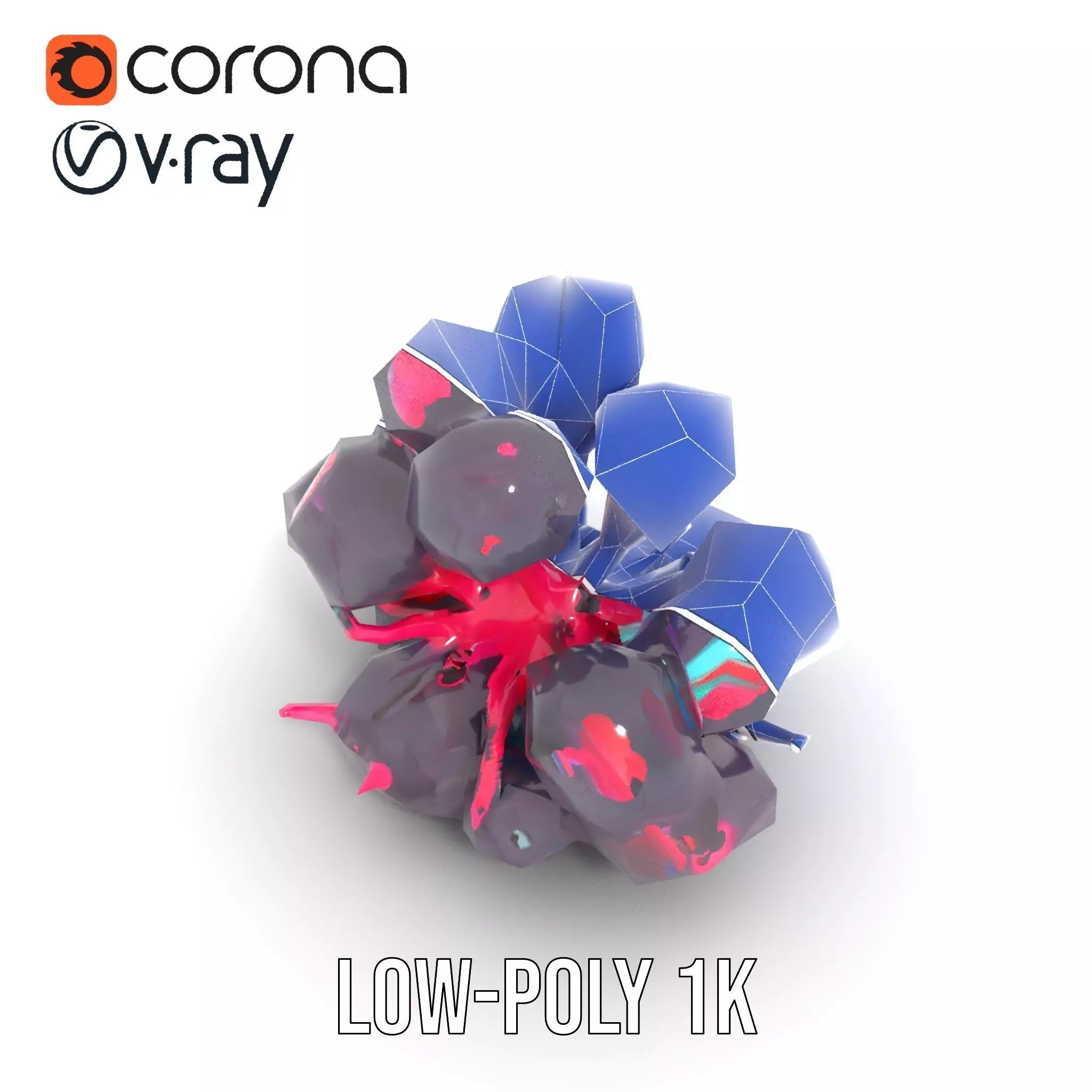 Vibrant Alien Flora model pack Low-poly 3D model_25