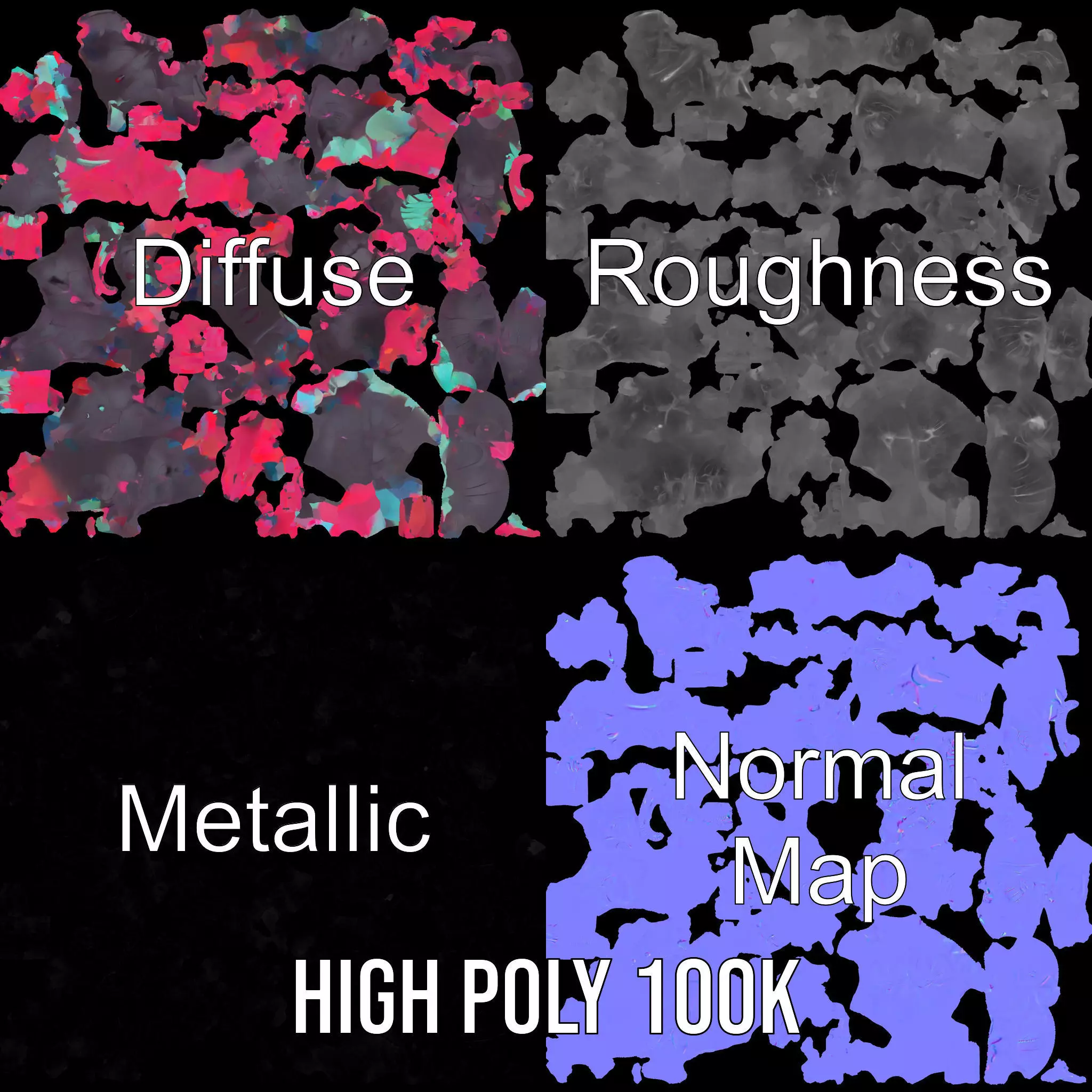 Vibrant Alien Flora model pack Low-poly 3D model_3