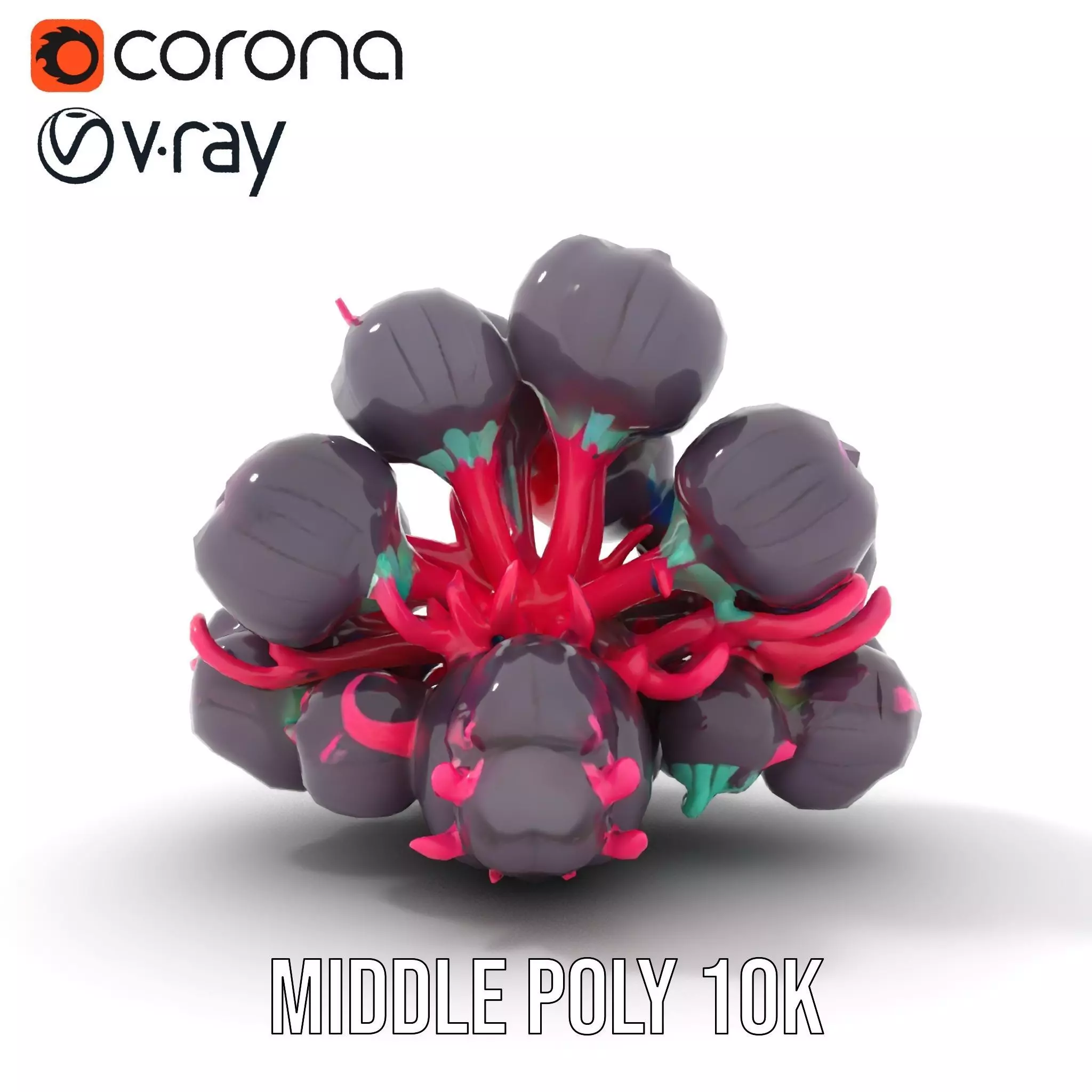 Vibrant Alien Flora model pack Low-poly 3D model_16