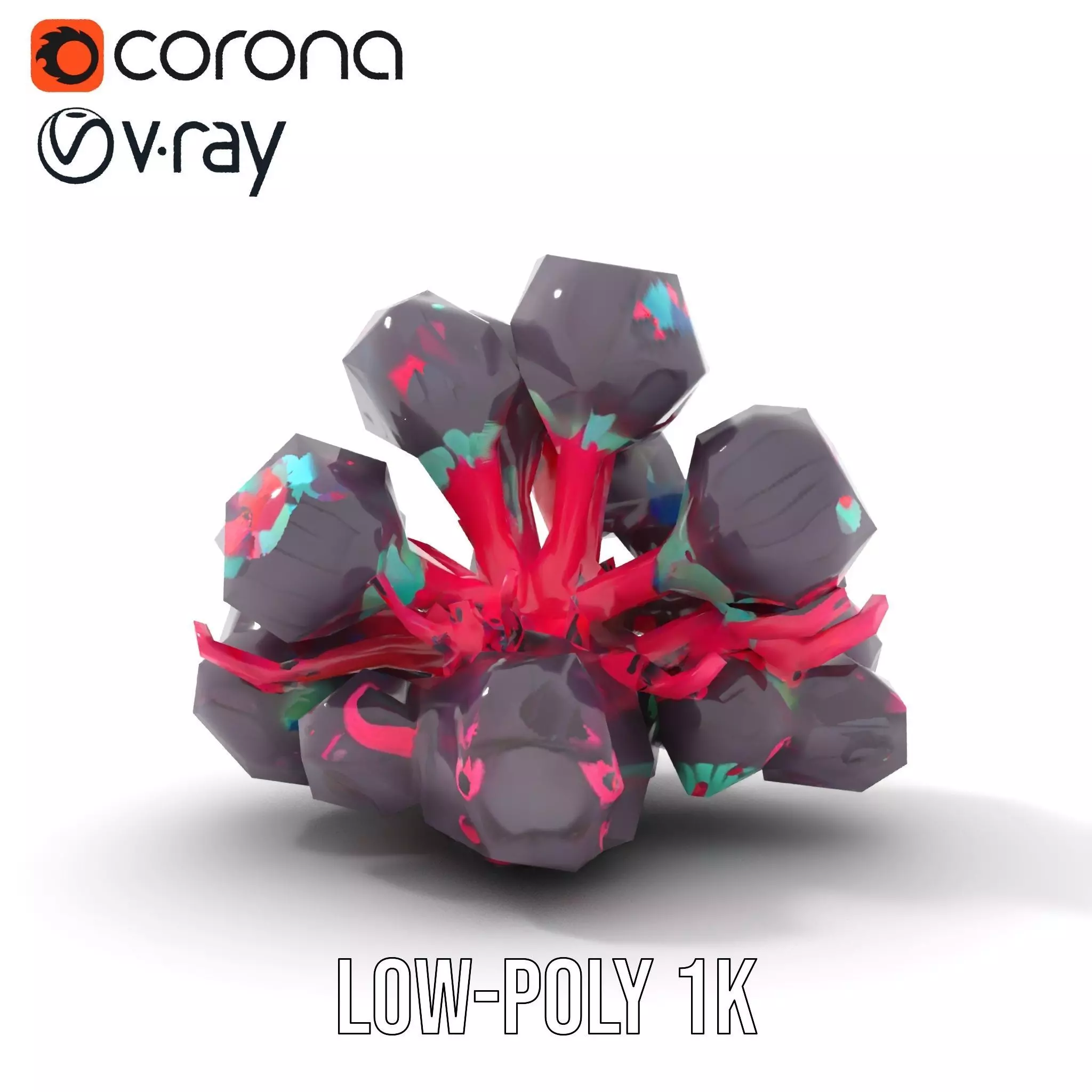 Vibrant Alien Flora model pack Low-poly 3D model_28