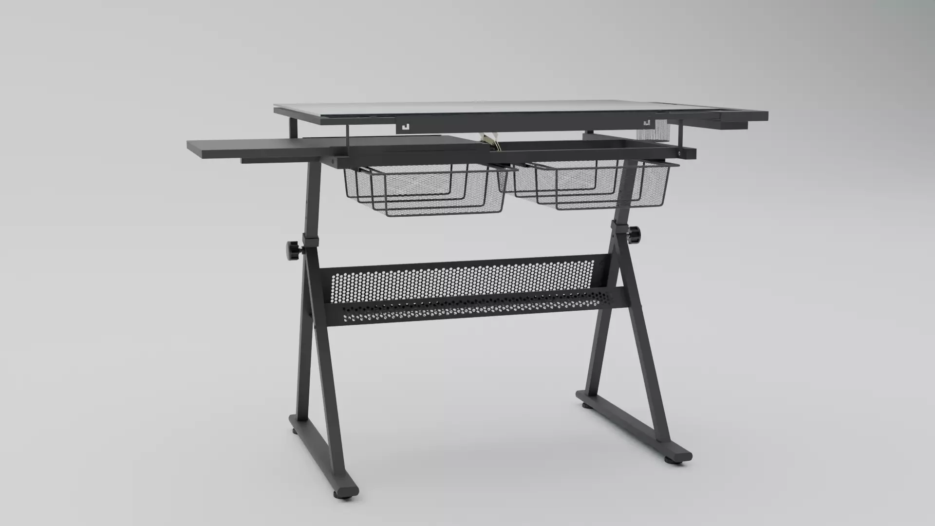 Study Desk Low-poly 3D model_1