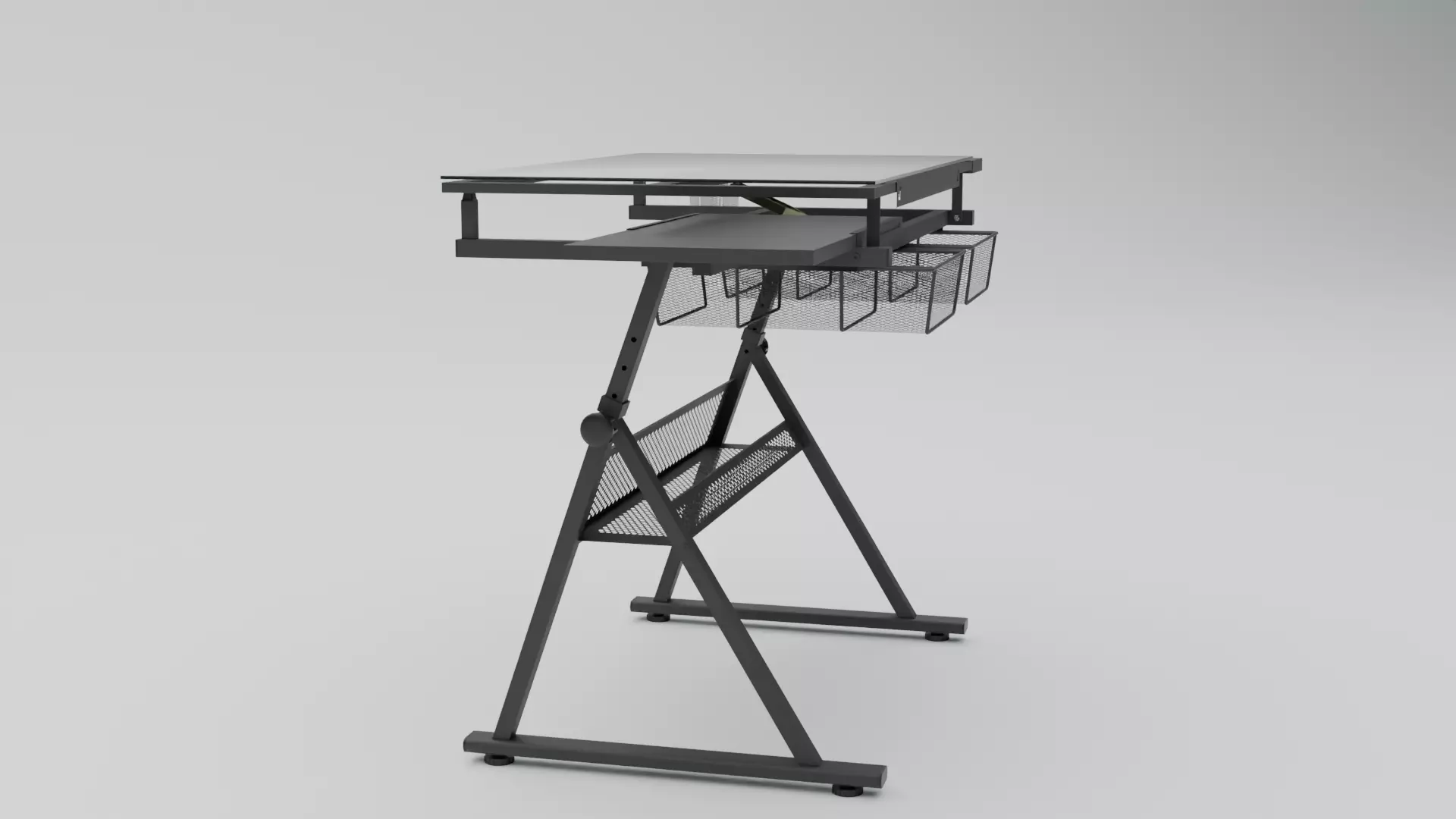 Study Desk Low-poly 3D model_7