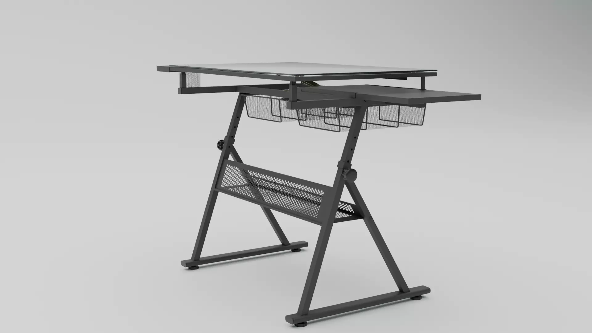 Study Desk Low-poly 3D model_6