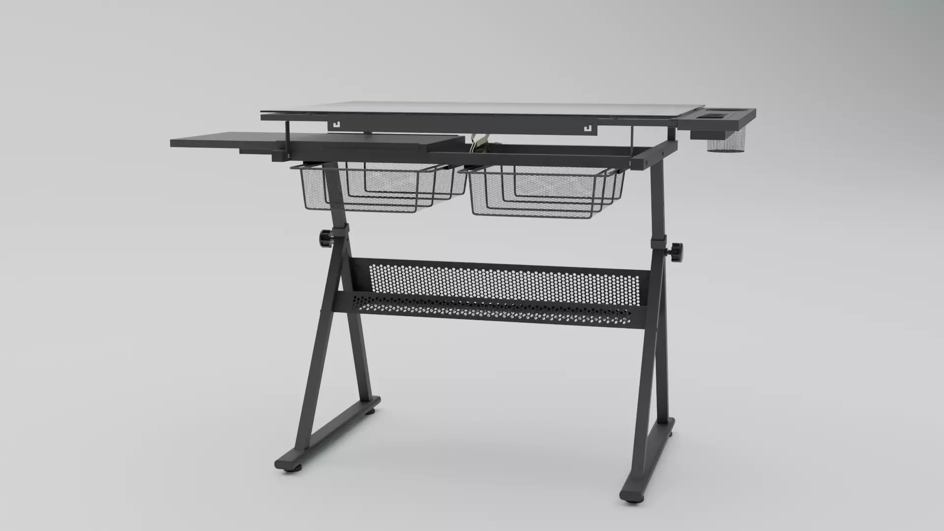 Study Desk Low-poly 3D model_2