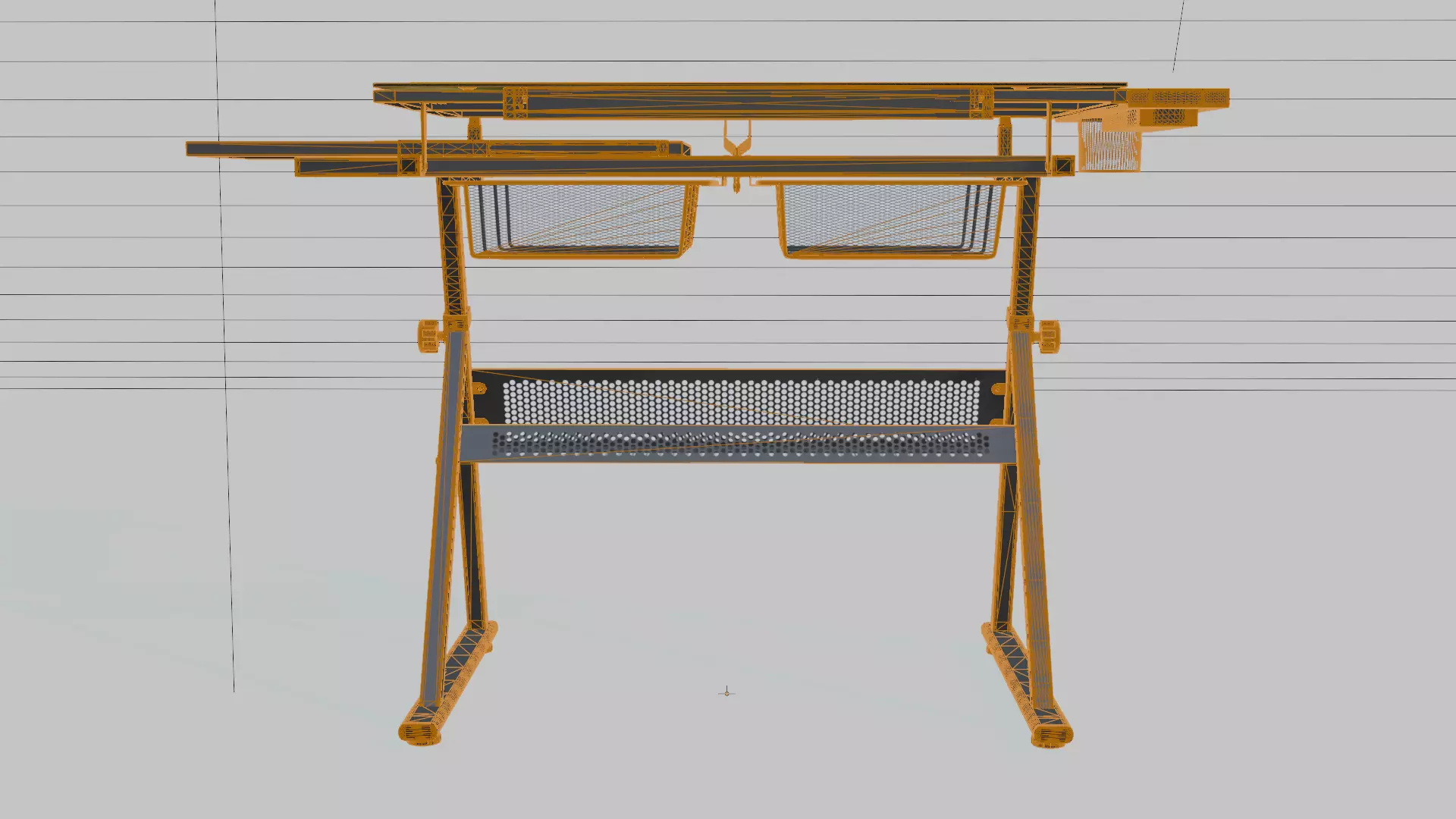 Study Desk Low-poly 3D model_10