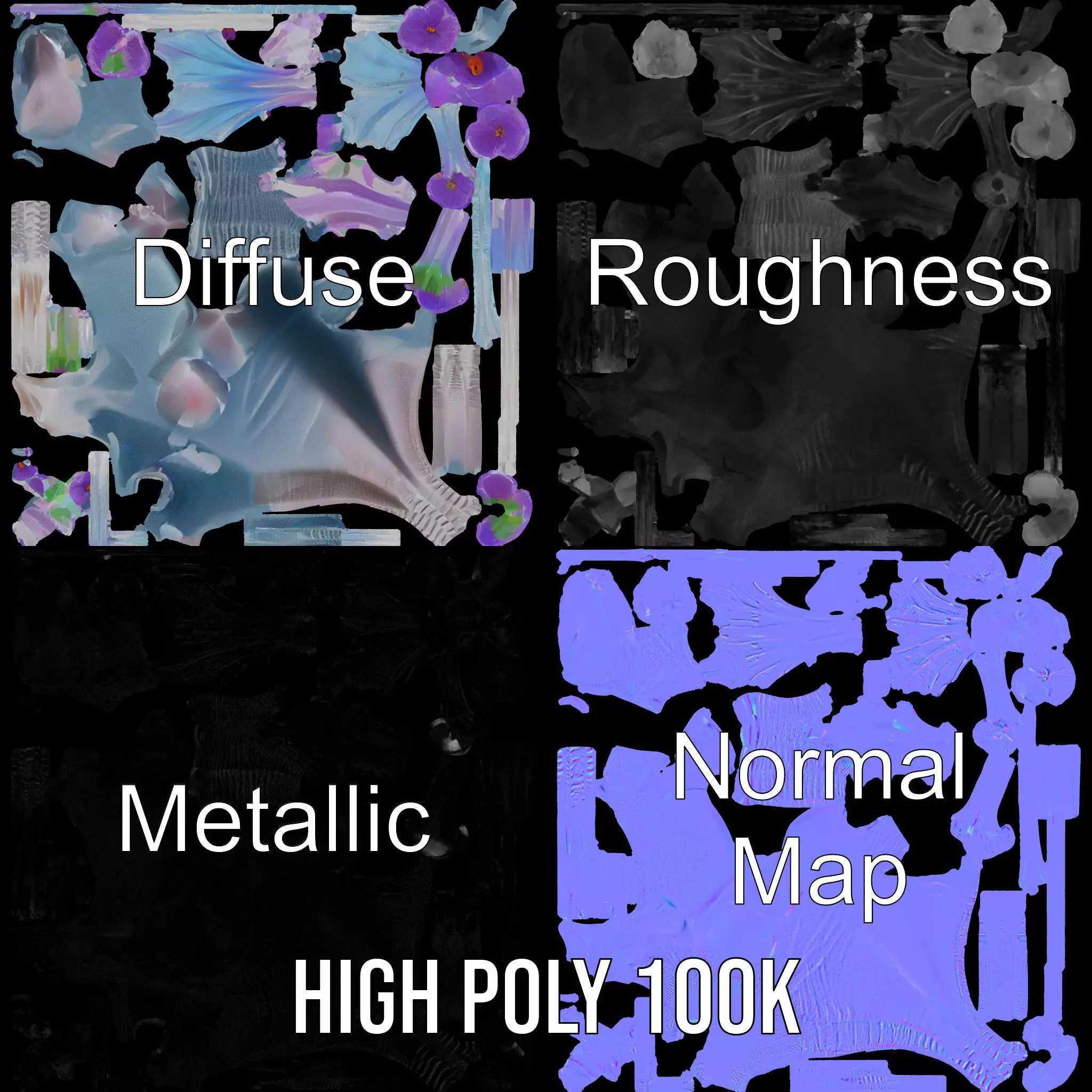 Mystical Alien Flora model pack Low-poly 3D model_3