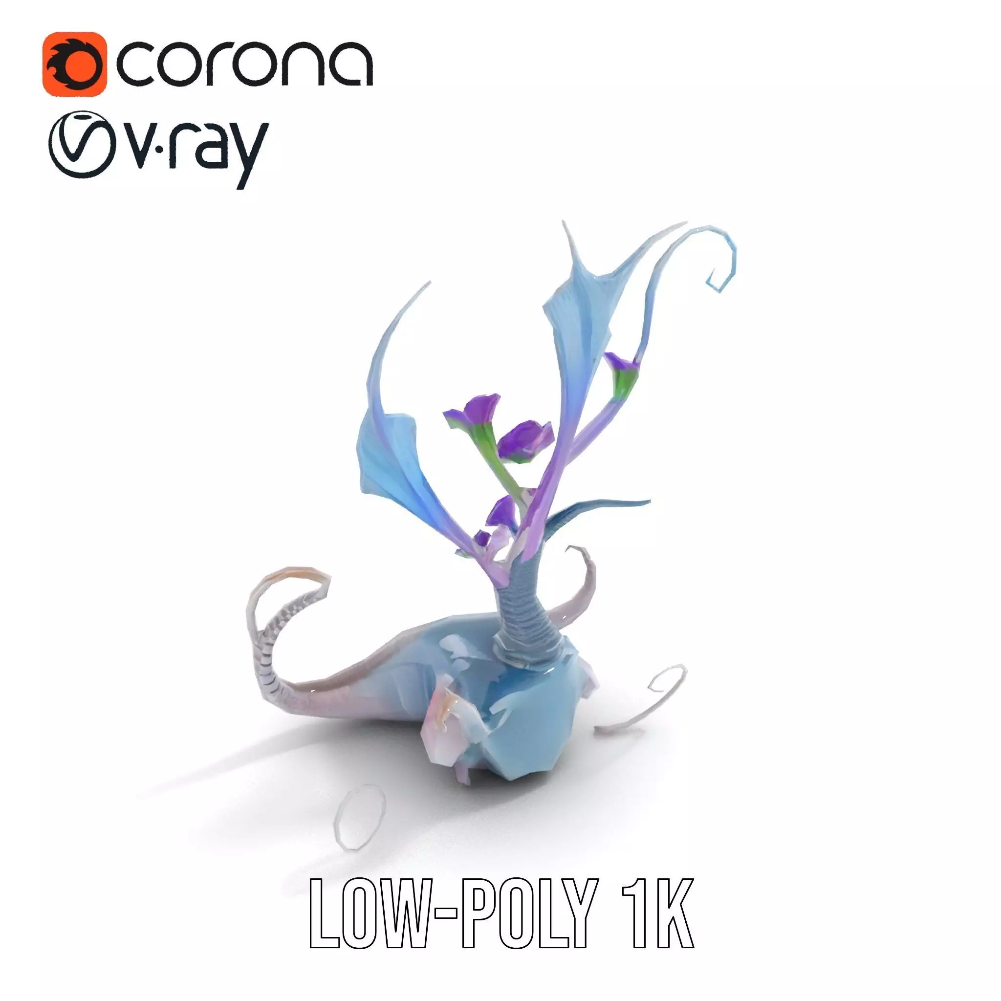 Mystical Alien Flora model pack Low-poly 3D model_16