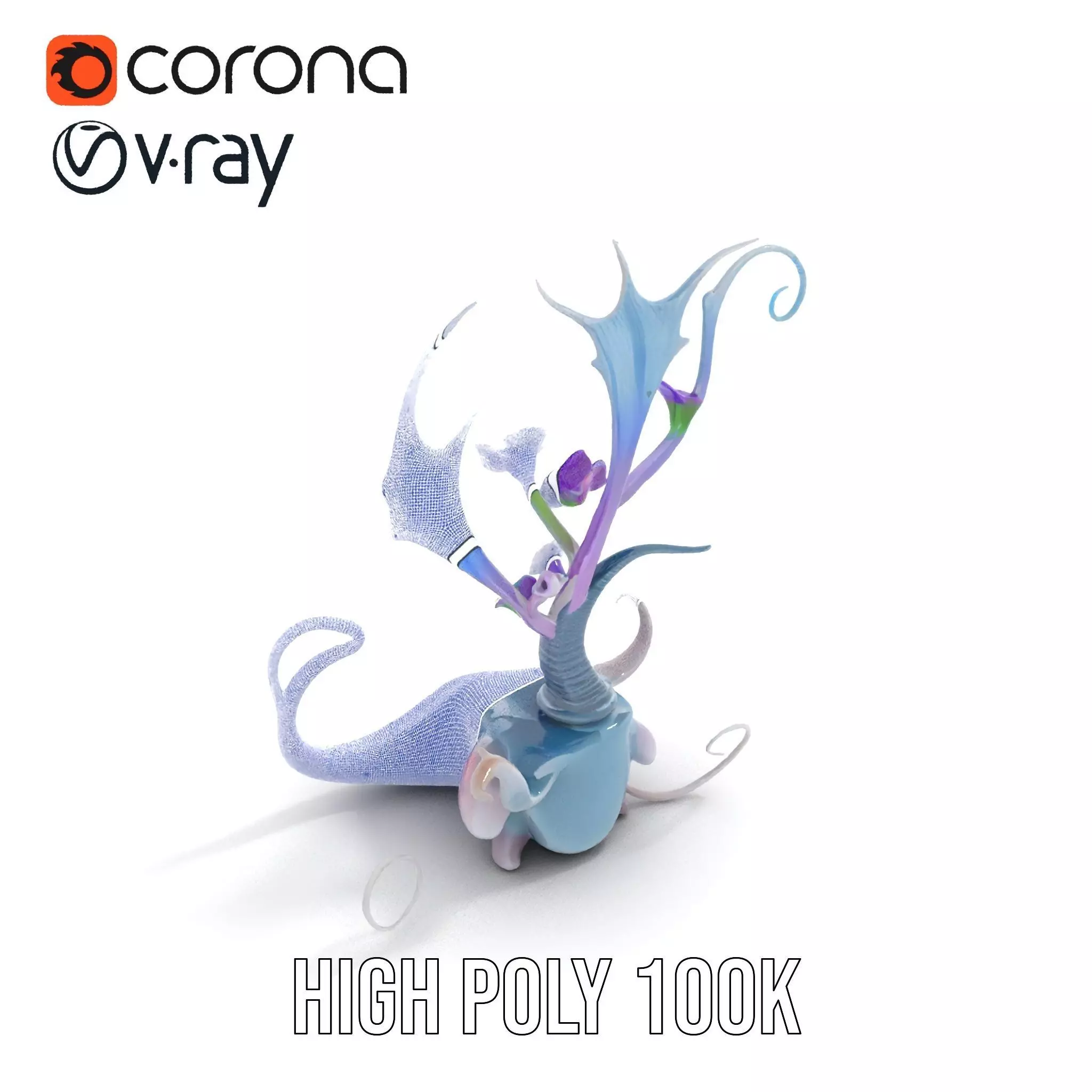 Mystical Alien Flora model pack Low-poly 3D model_32