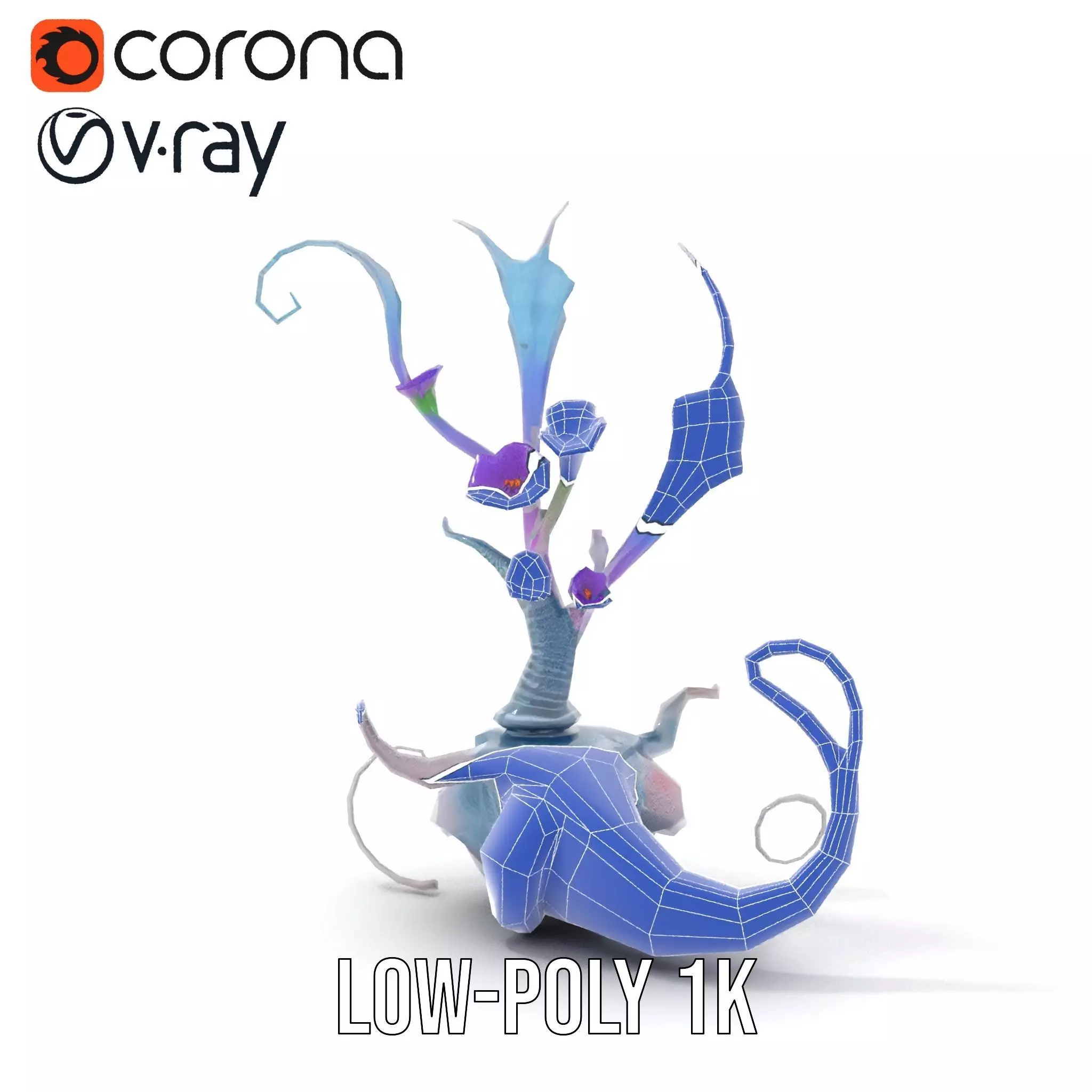 Mystical Alien Flora model pack Low-poly 3D model_25