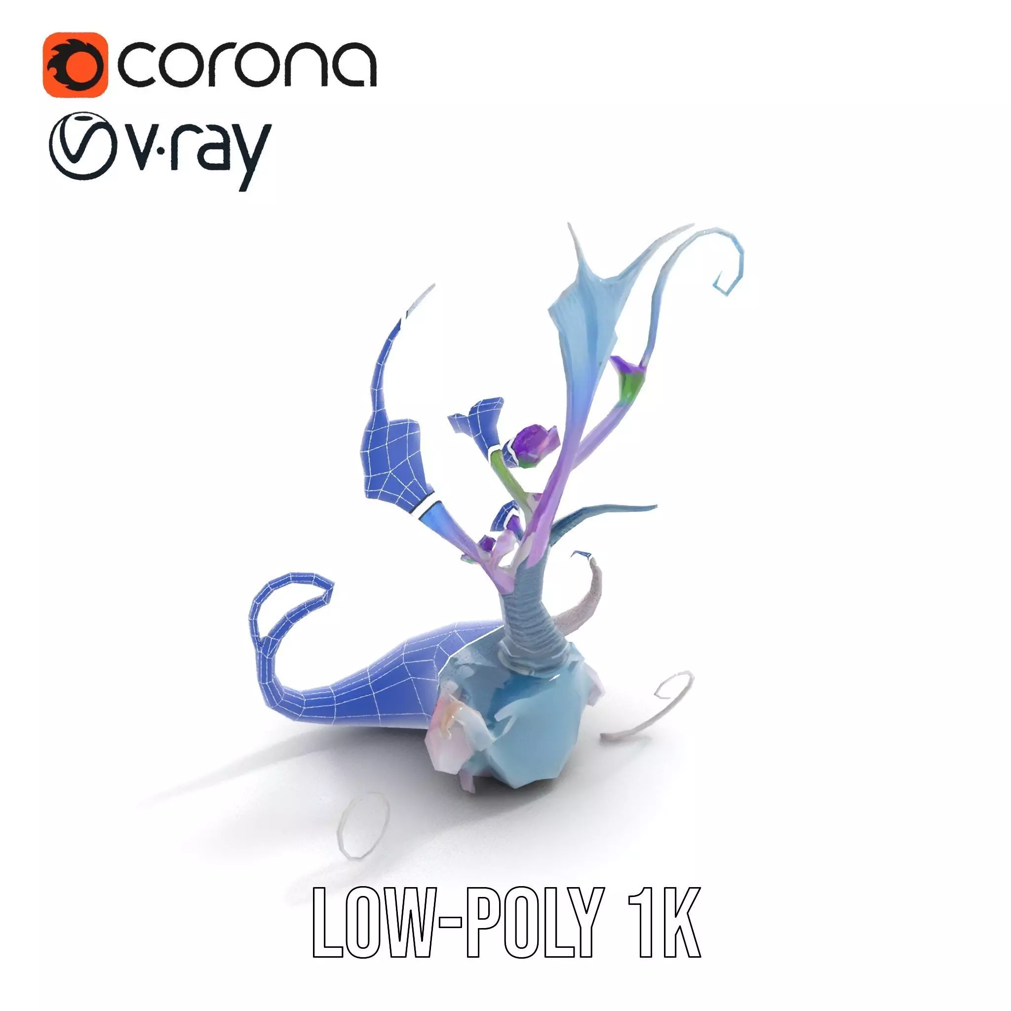 Mystical Alien Flora model pack Low-poly 3D model_22