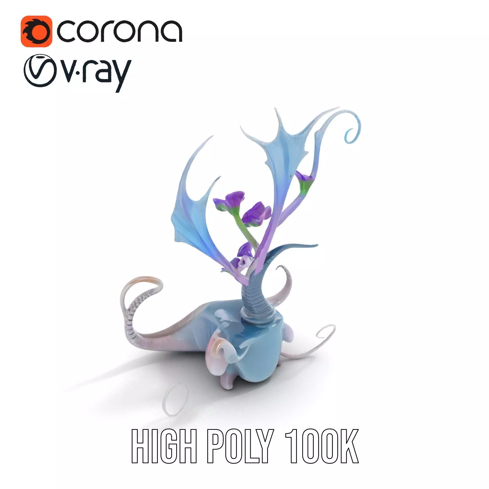 Mystical Alien Flora model pack Low-poly 3D model_26