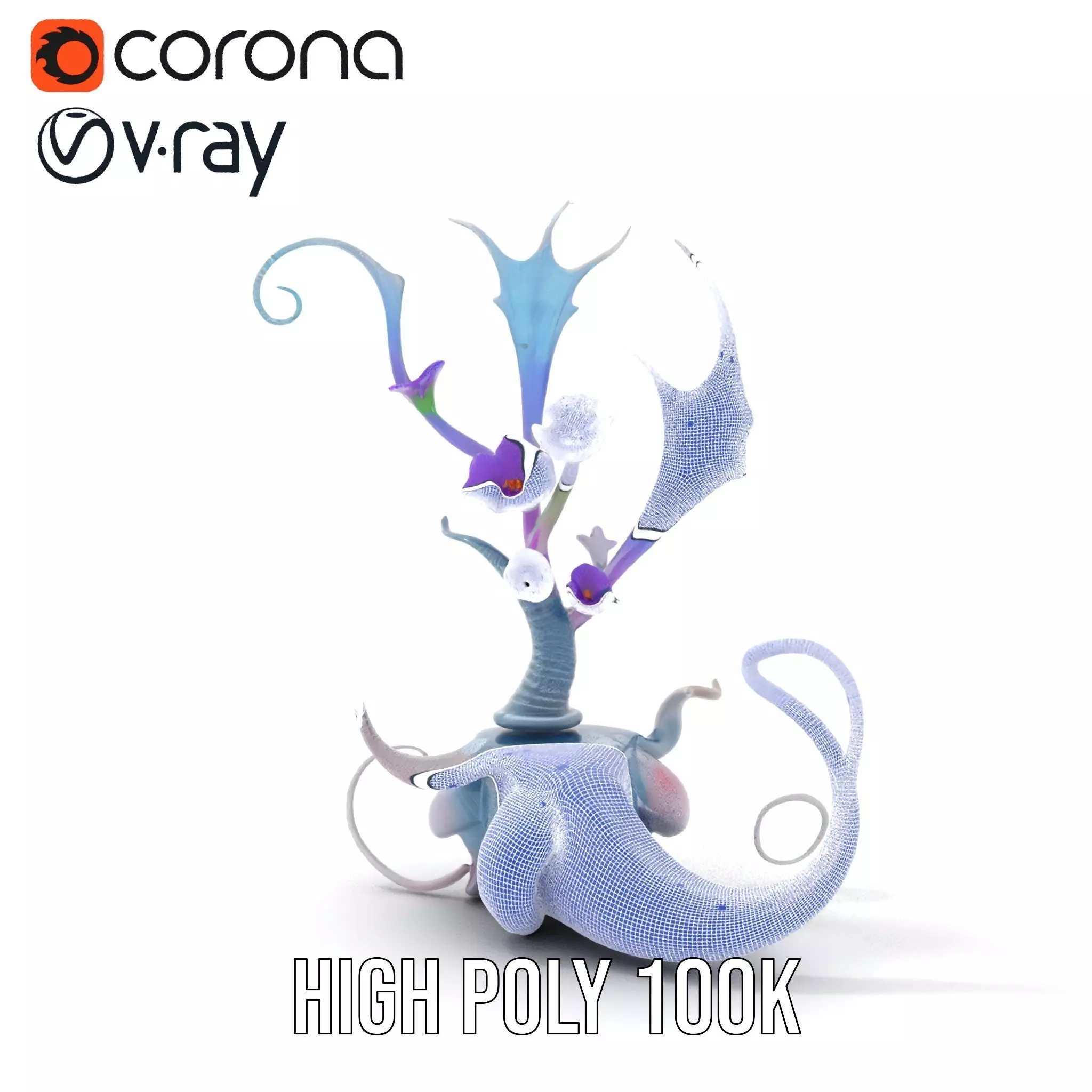Mystical Alien Flora model pack Low-poly 3D model_33