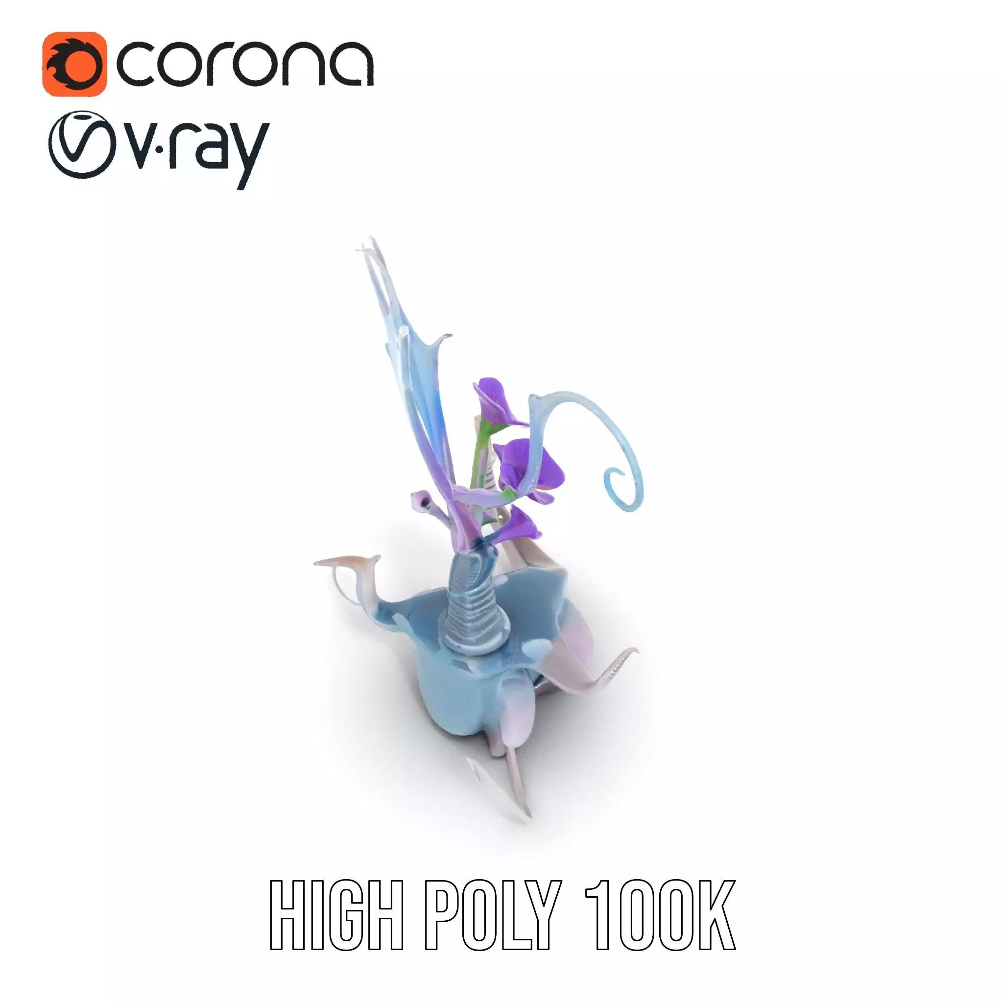 Mystical Alien Flora model pack Low-poly 3D model_23