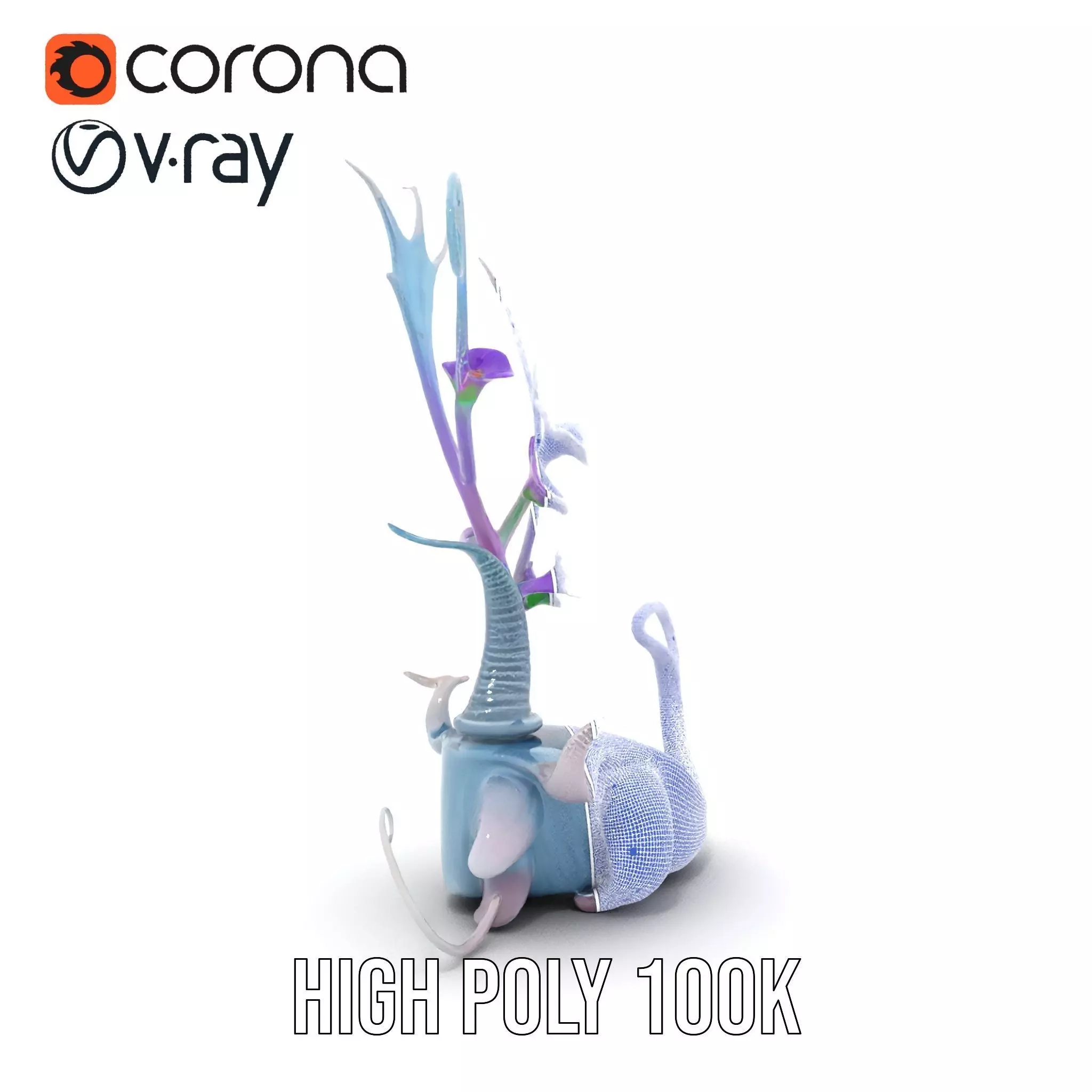 Mystical Alien Flora model pack Low-poly 3D model_31