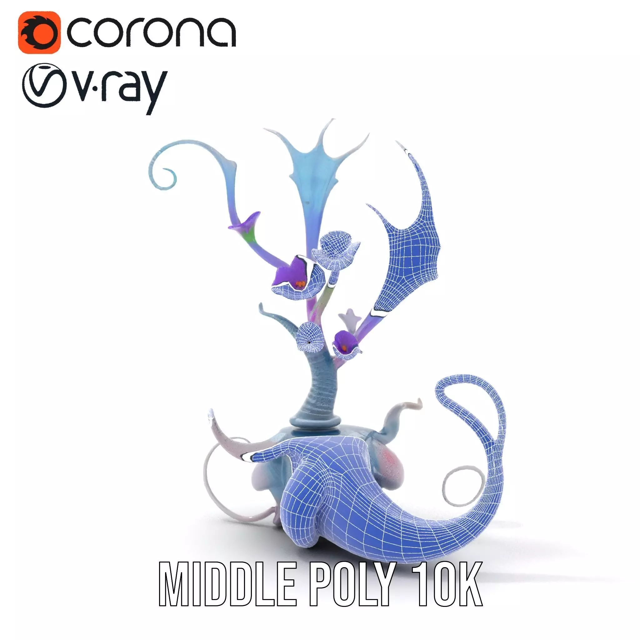 Mystical Alien Flora model pack Low-poly 3D model_29