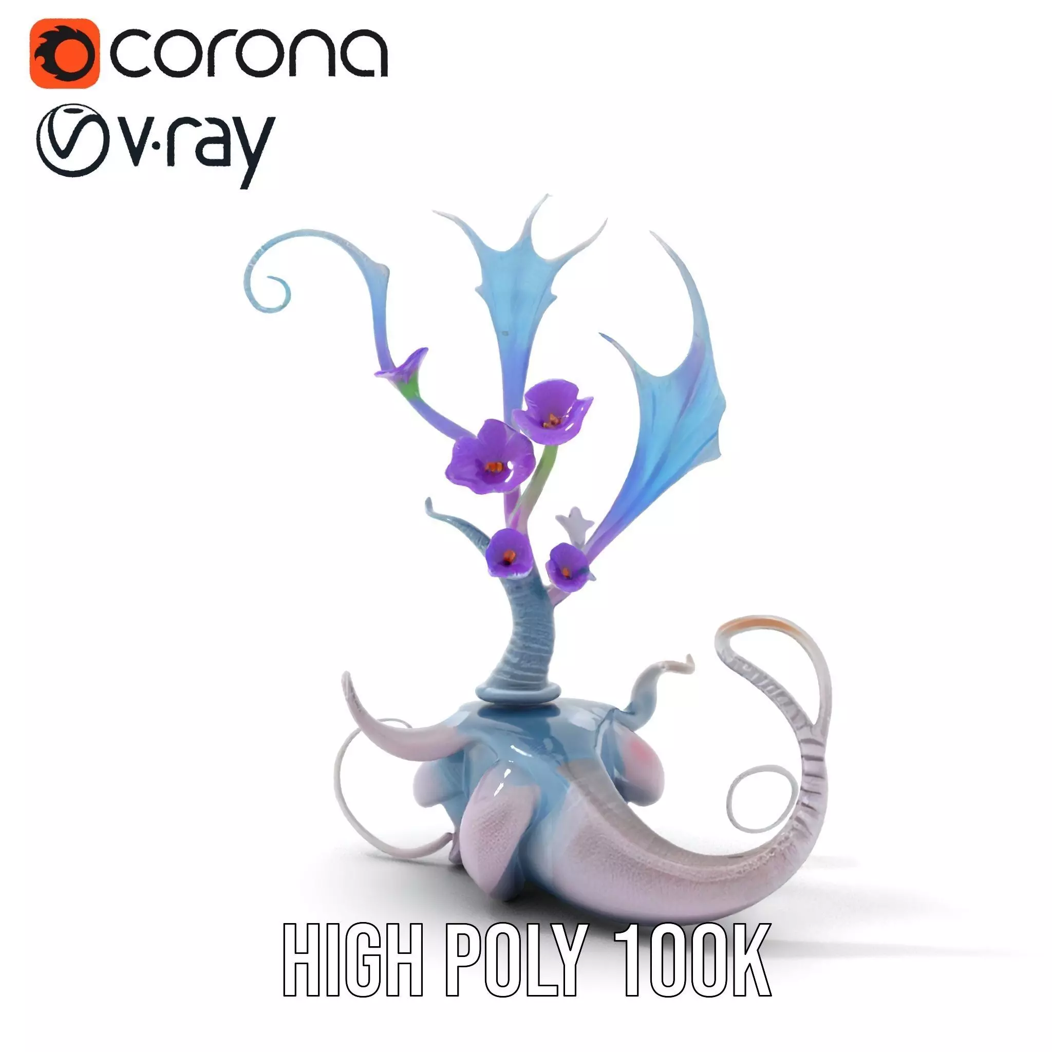Mystical Alien Flora model pack Low-poly 3D model_17