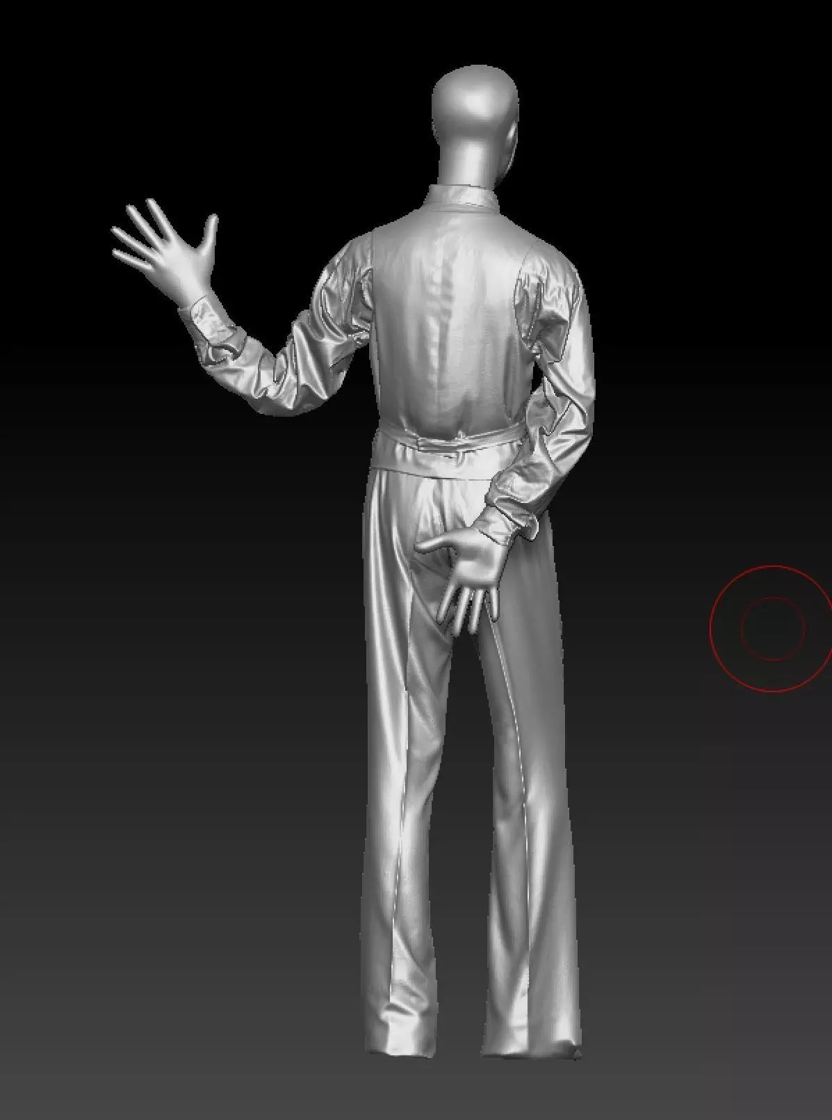 David Bowie black suit costume 3D model_4