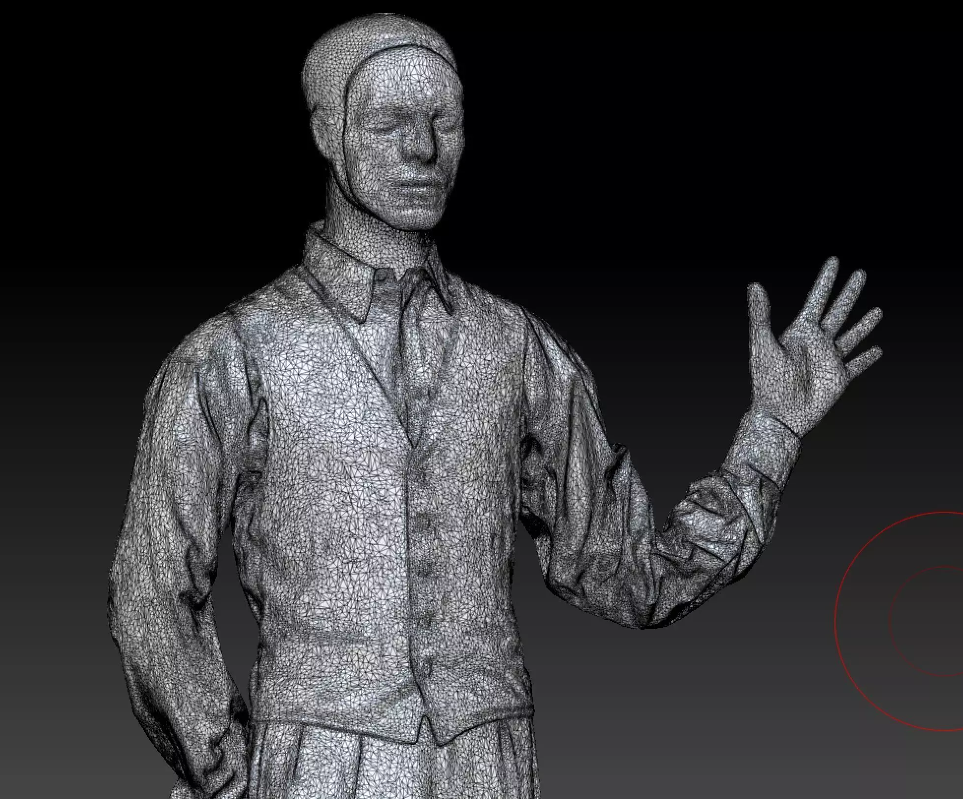 David Bowie black suit costume 3D model_5