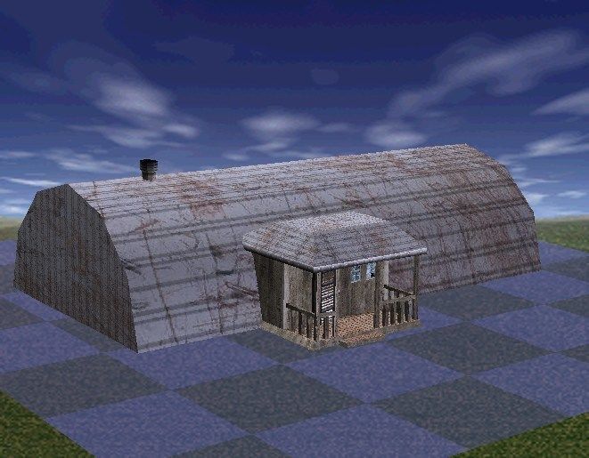 Farm Barn Silo and Windmill - Farmhouse collection Low-poly 3D model_3